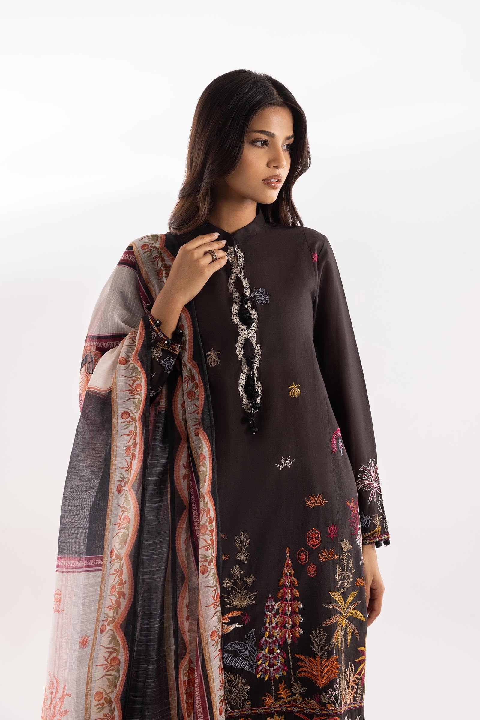 Stitched Lawn Muzlin Suit