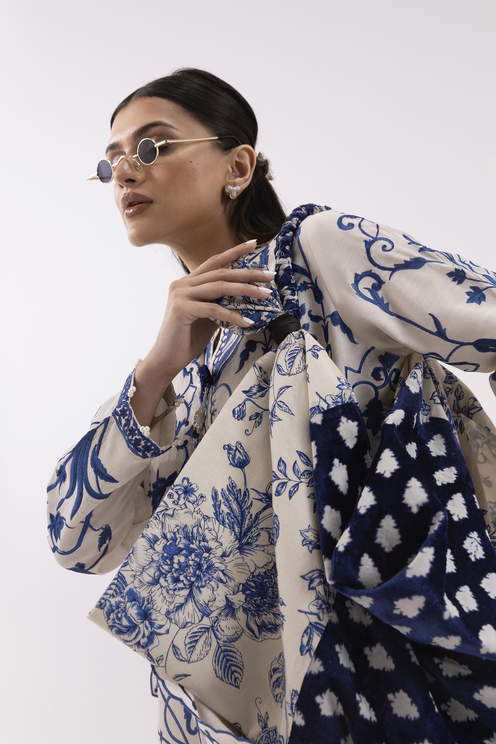 Stitched Embroidered Raw Silk Suit