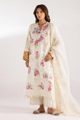 Stitched Lawn Embroidered Shirt+ Culotte