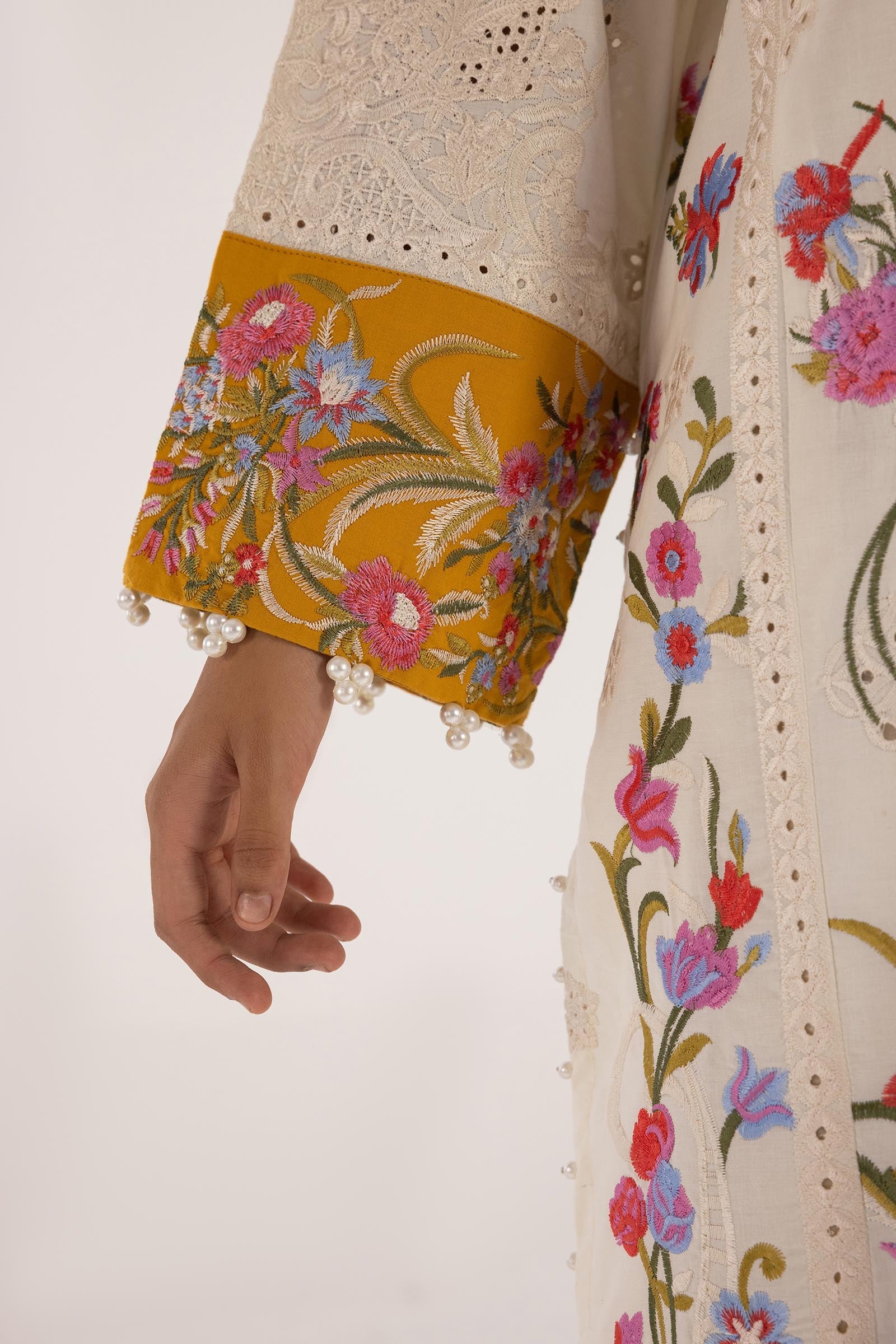 Stitched Lawn Embroidered Shirt+ Culotte