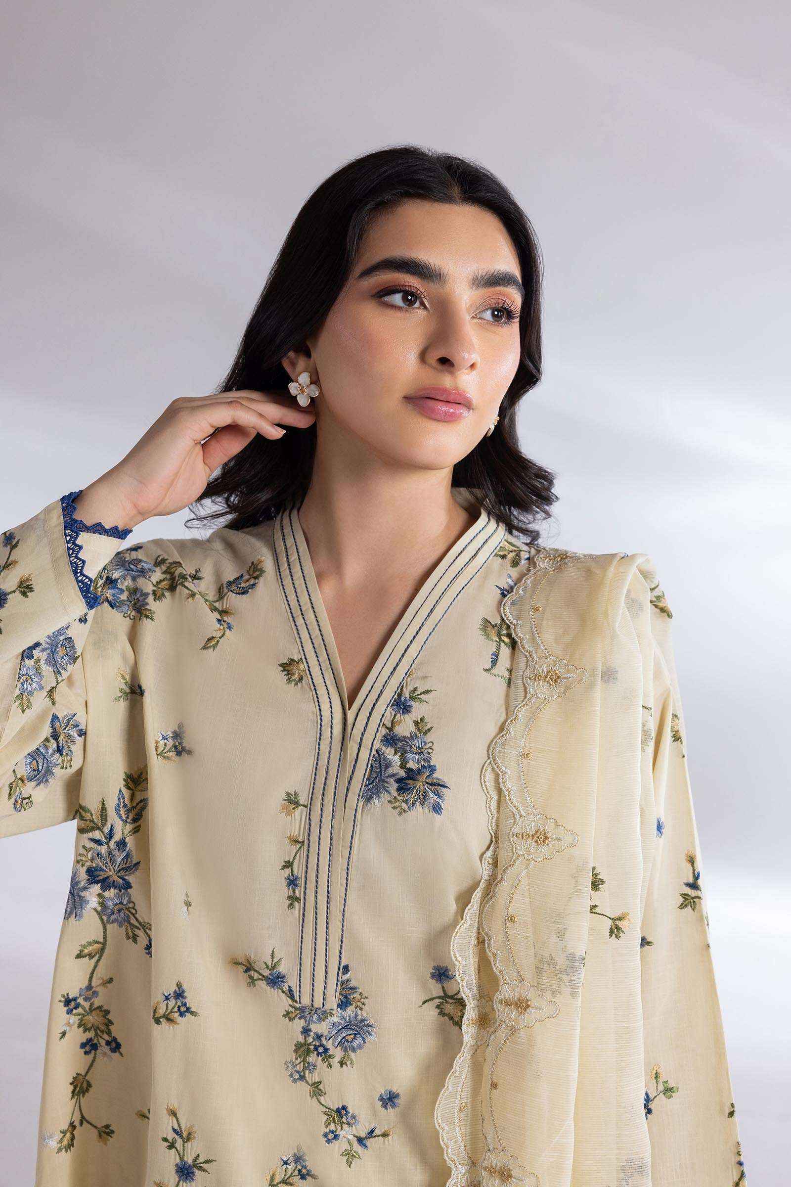 Stitched Embroidered Shirt + Bottom