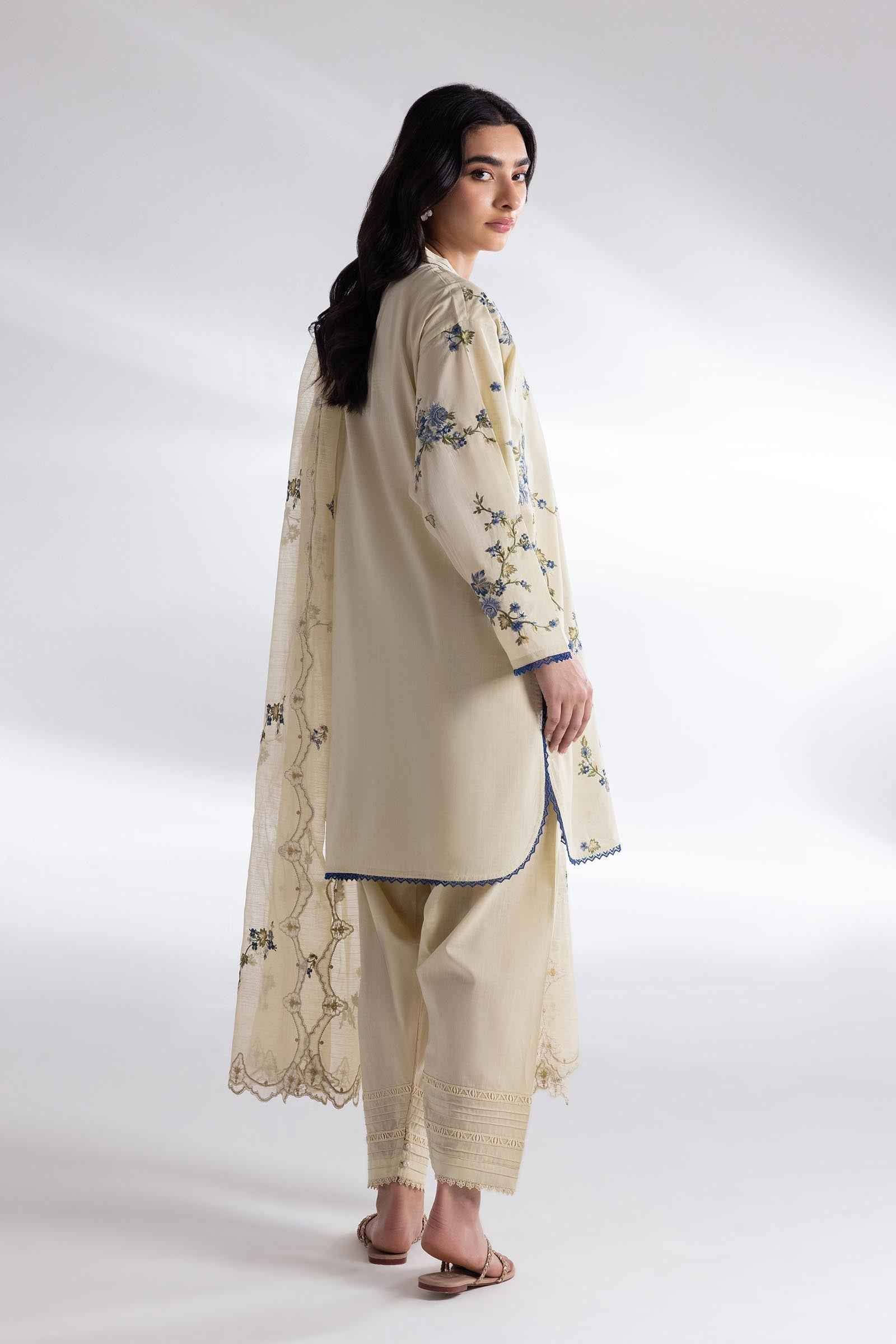 Stitched Embroidered Shirt + Bottom