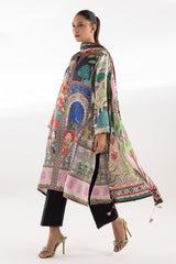 Stitched Satin Printed Shirt + Dupatta