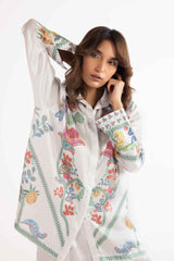 Stitched Printed Wesst Satin Shirt