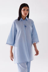 Stitched Dyed Lawn Shirt + Culotte