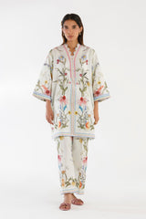 Stitched Printed Slub Shirt + Culotte