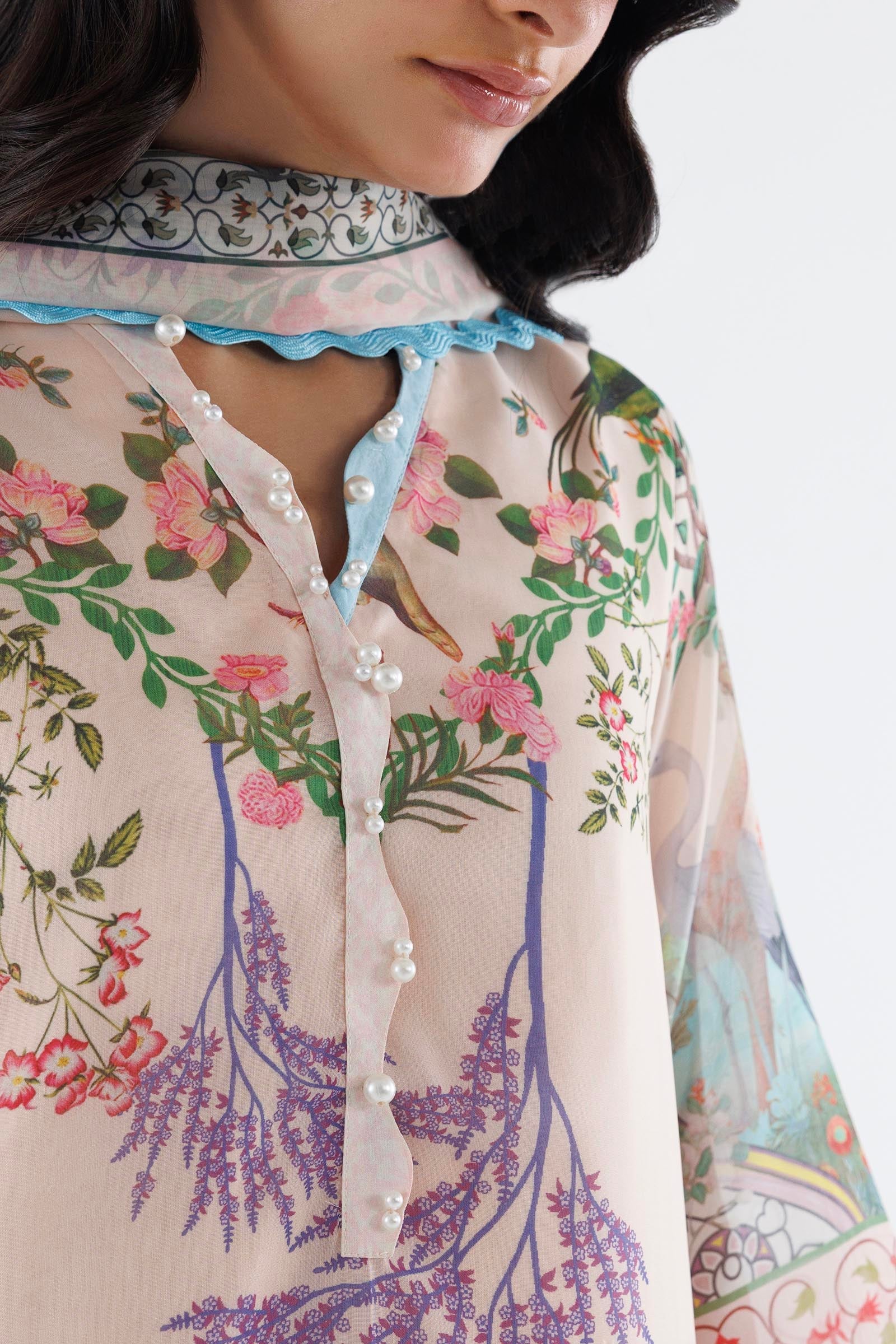 Stitched Printed Poly Silk Silk Shirt+ Dupatta