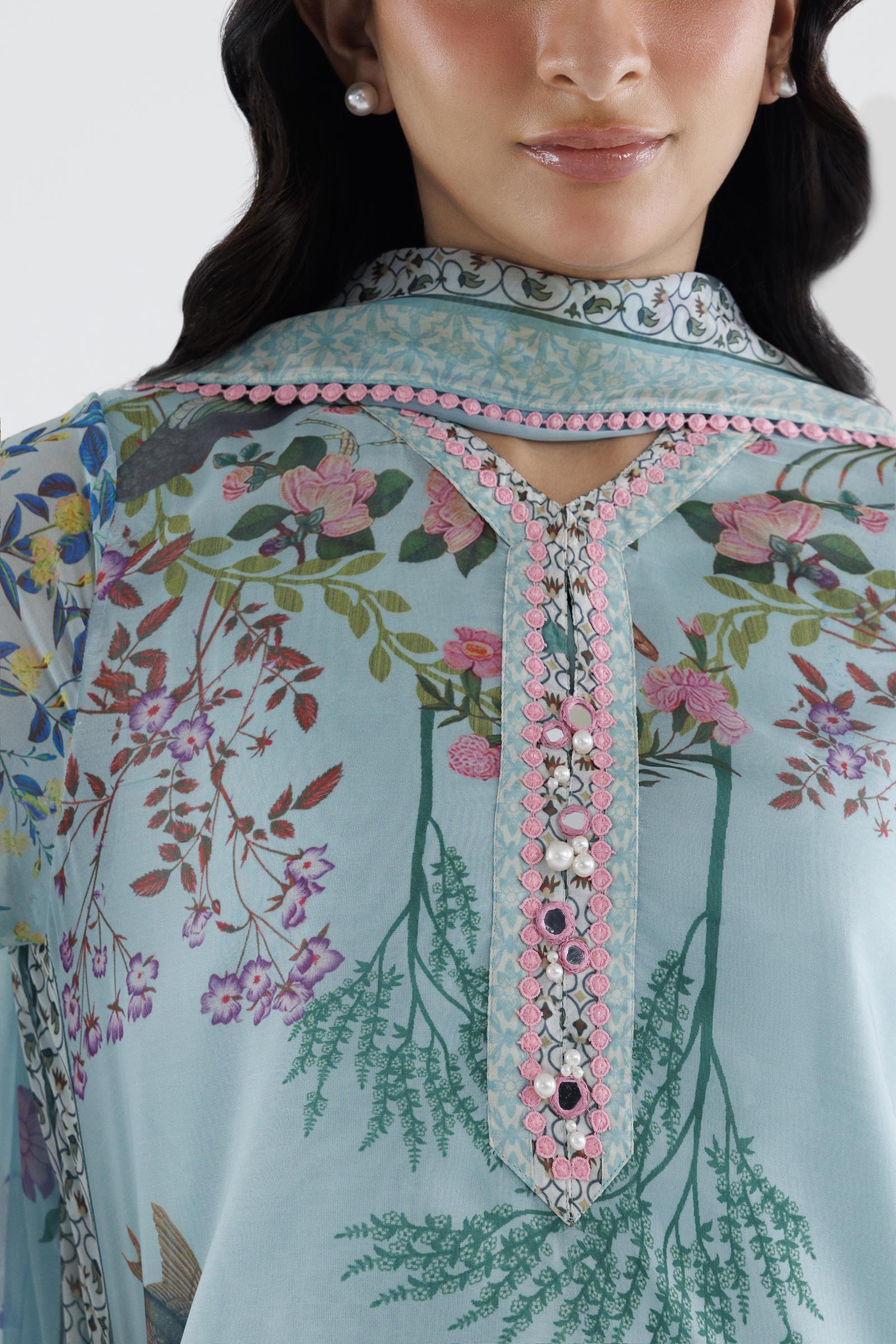 Stitched Printed Poly Silk Shirt+ Dupatta