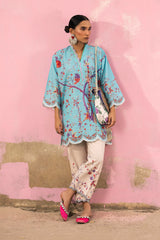 Stitched Printed Viscose Shirt + Bottom