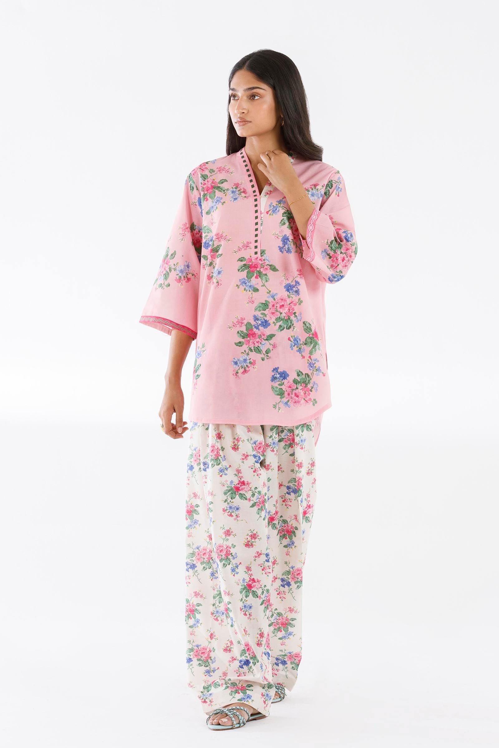 Stitched Printed Lawn Shirt+ Culotte