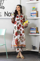 Stitched Printed Lawn Shirt+ Culotte