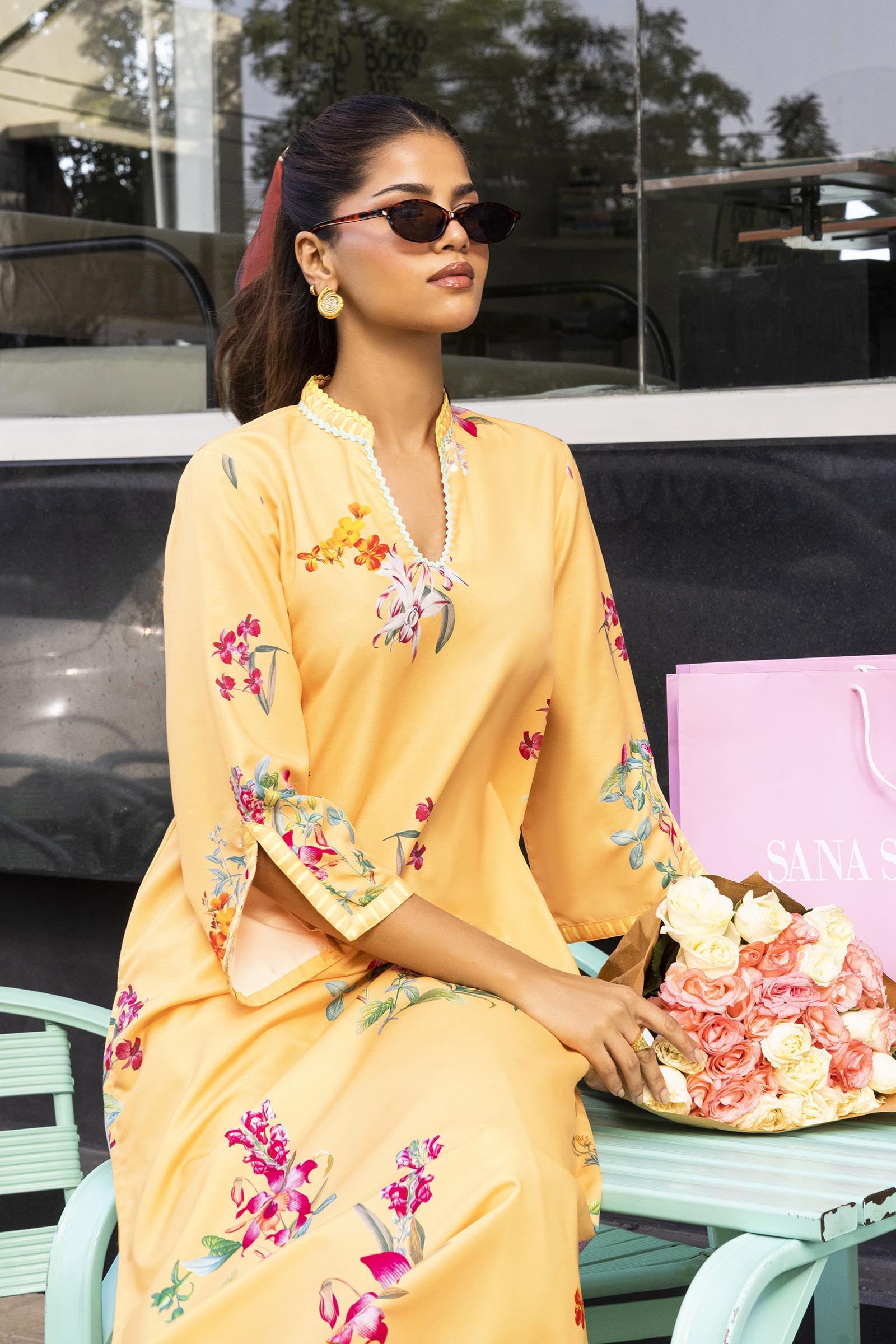 Stitched Printed Viscose Shirt+ Culotte