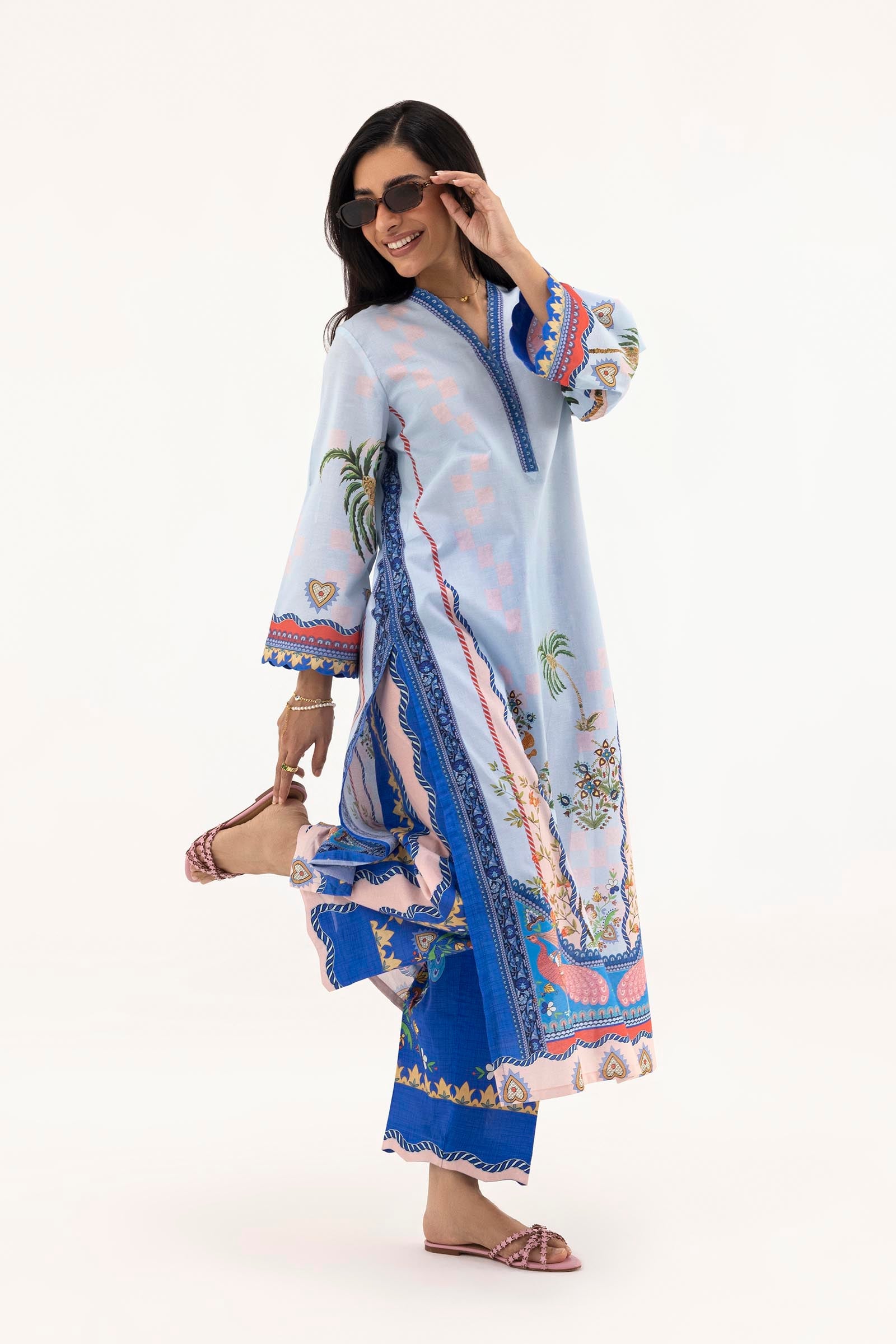 Stitched Printed Lawn Shirt+ Culotte