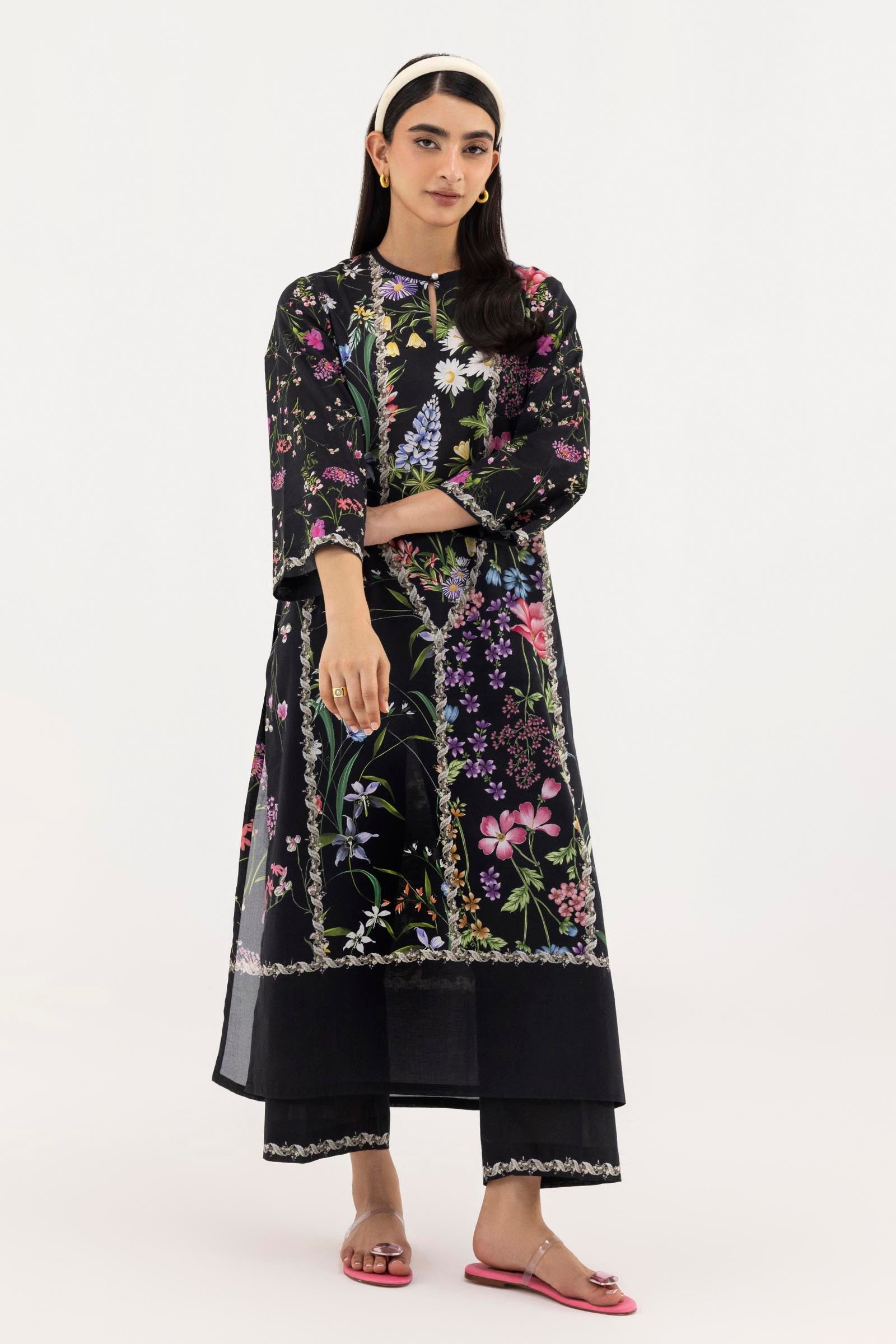Stitched Printed Lawn Shirt+ Culotte