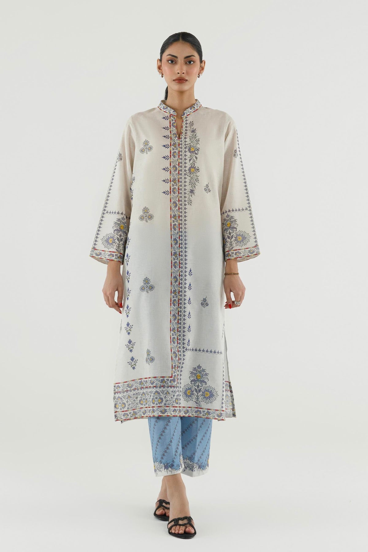 Stitched Printed Dobby Shirt+ Culotte