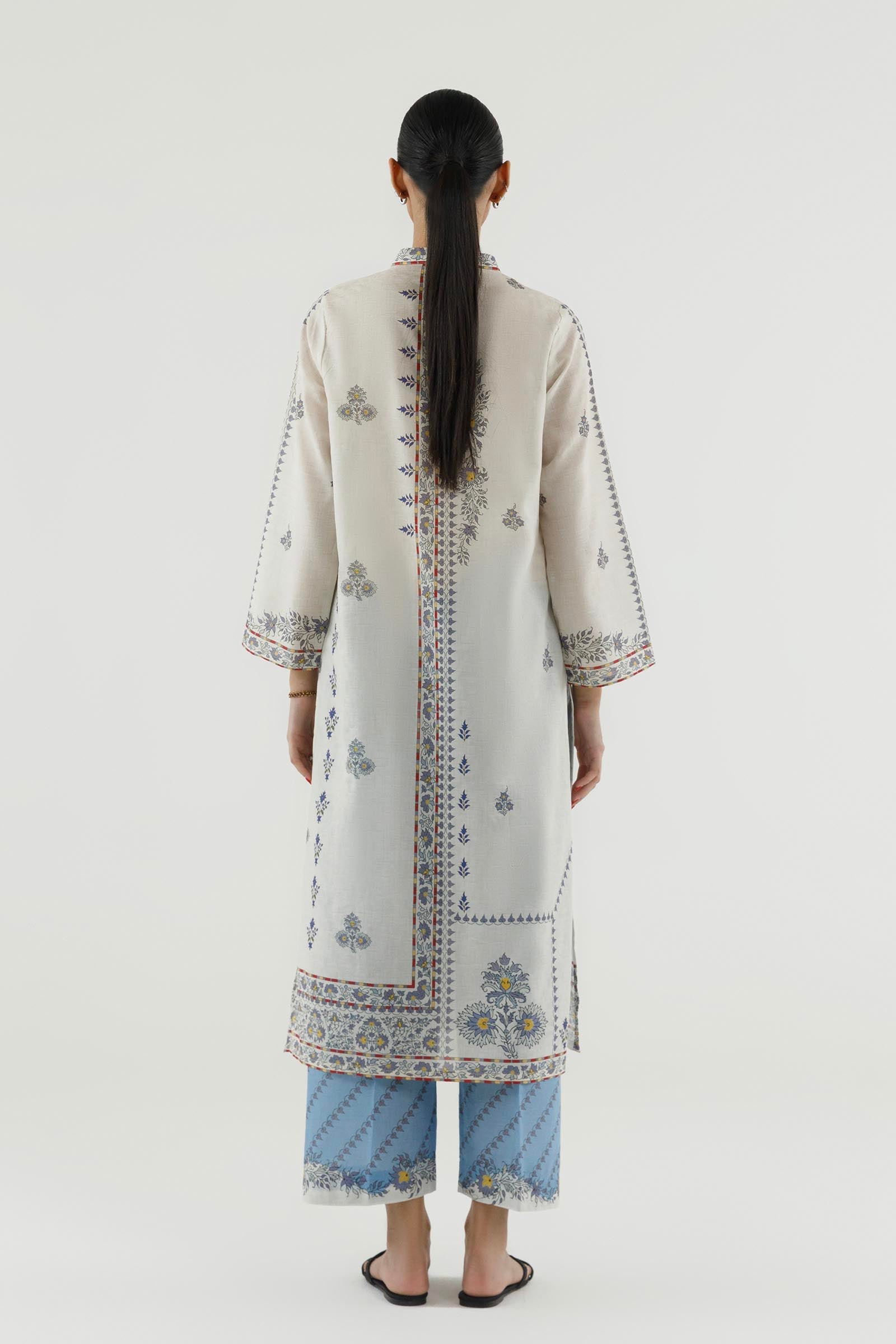 Stitched Printed Dobby Shirt+ Culotte