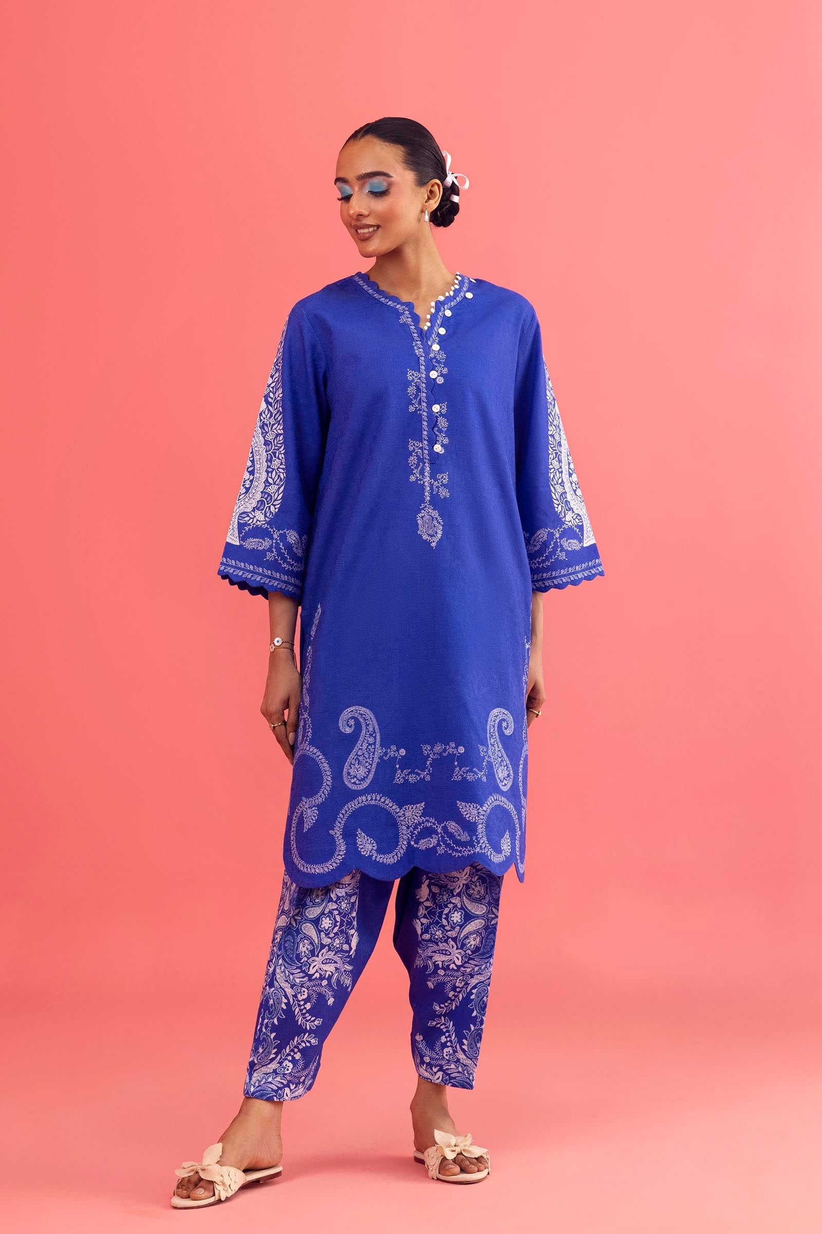 Stitched Printed Dobby Shirt+ Shalwar