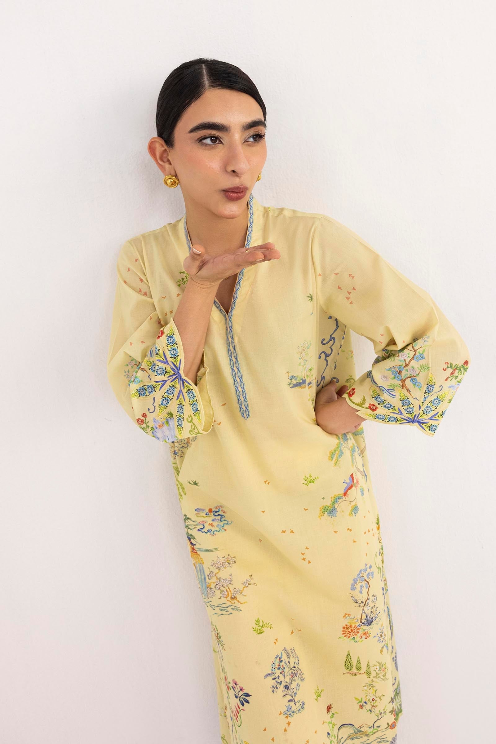 Stitched Printed Lawn Shirt+ Culotte