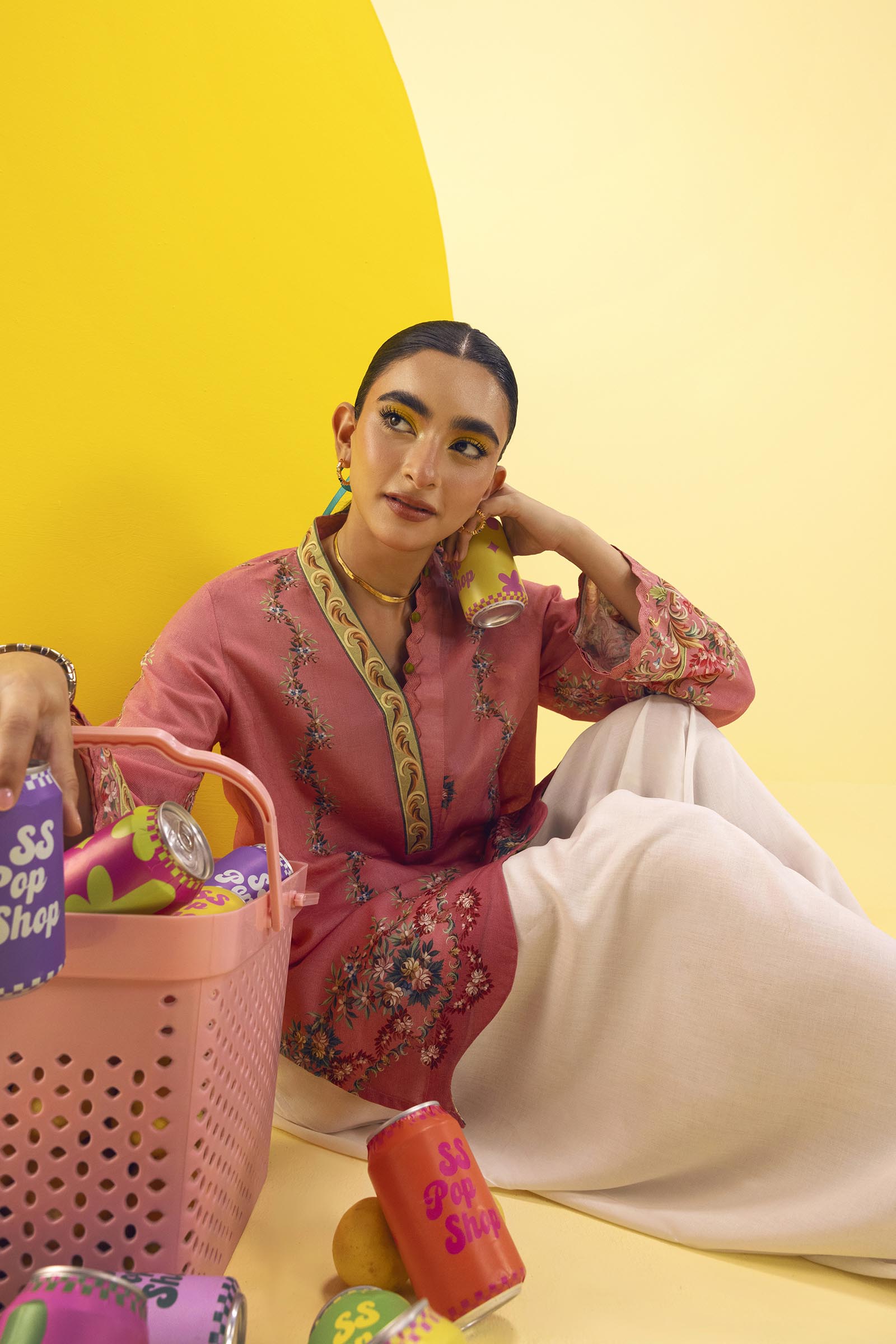 Stitched Printed Dobby Shirt+ Dupatta