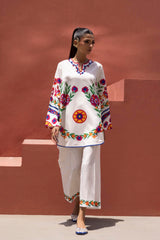 Stitched Printed Viscose Shirt+ Culotte