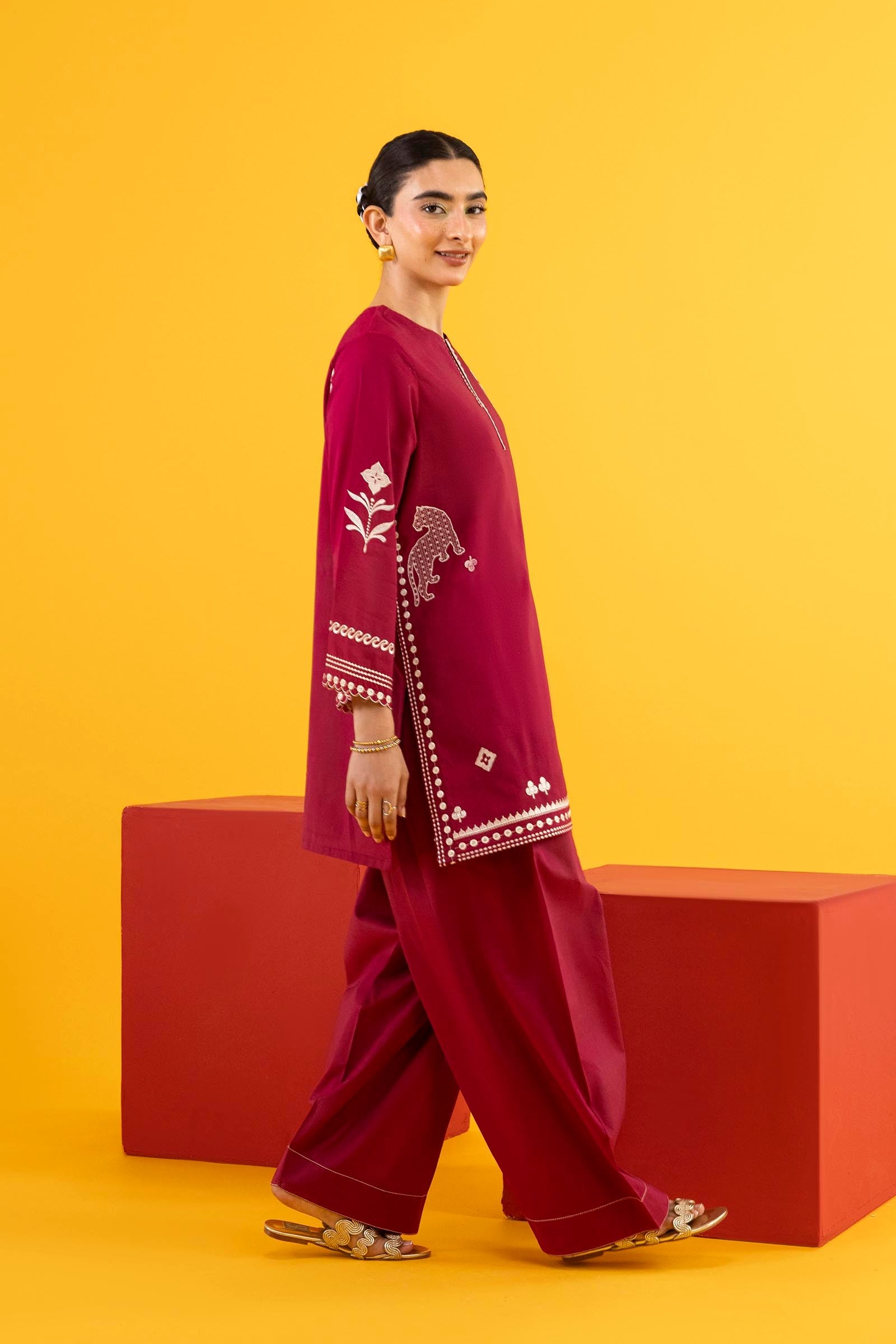Stitched Embroidered Lawn Shirt + Shalwar