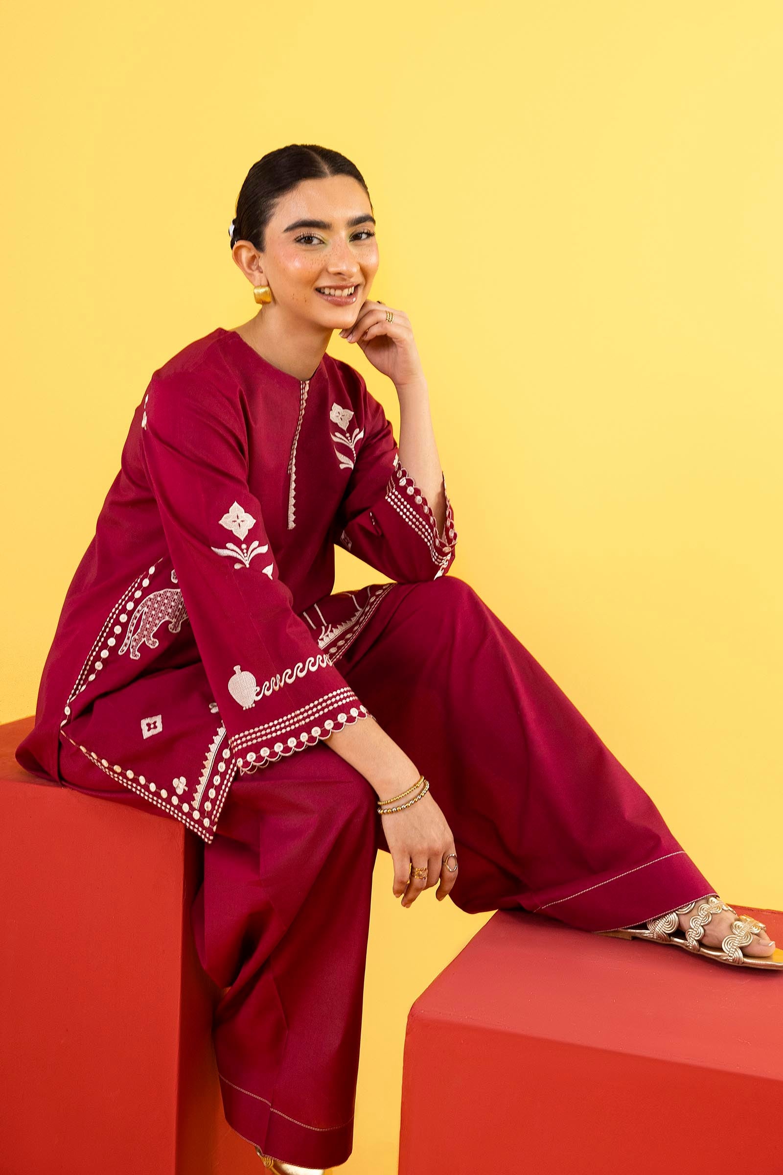 Stitched Embroidered Lawn Shirt + Shalwar
