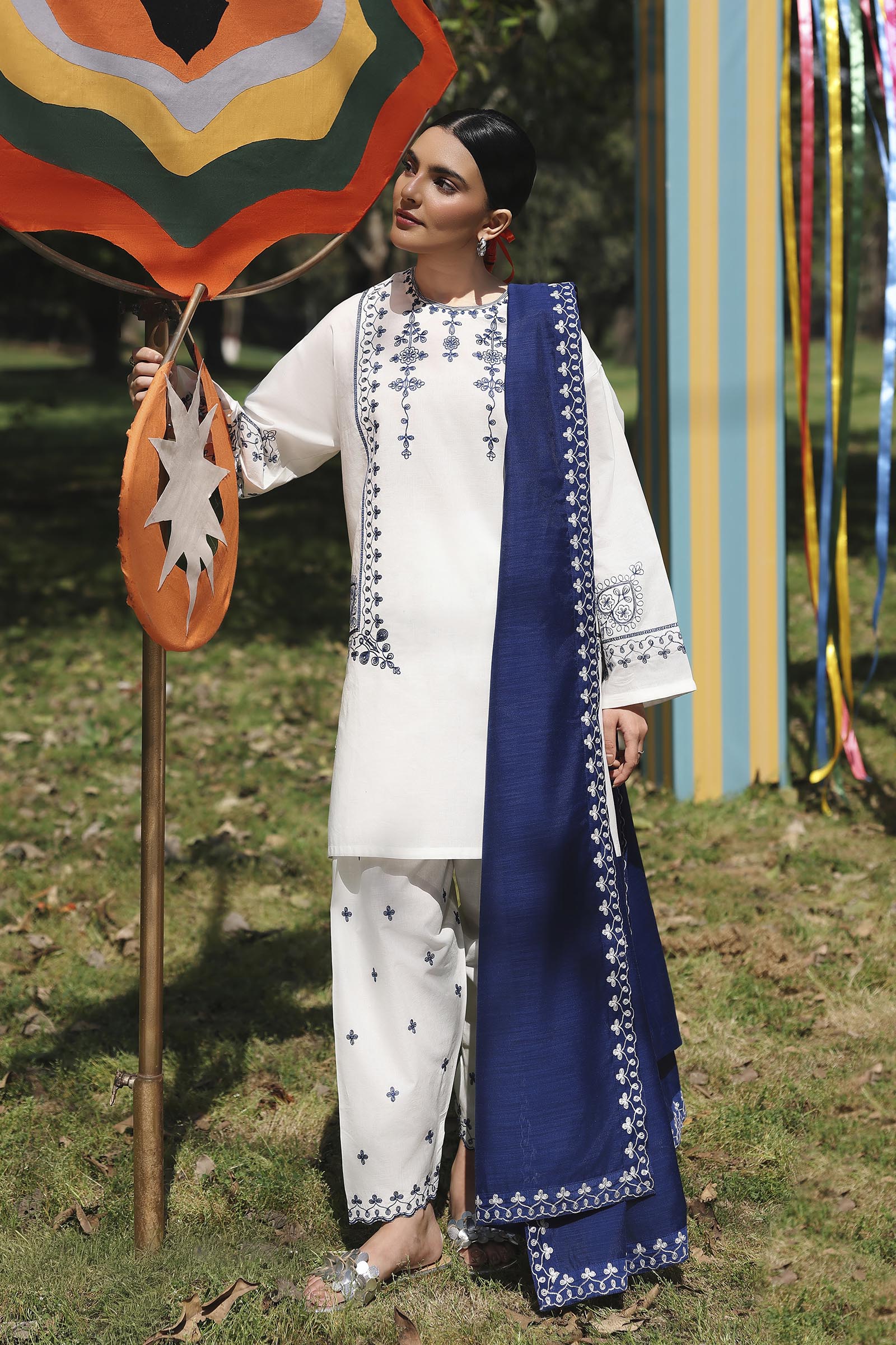 Stitched Embroidered Lawn Shirt+ Shalwar