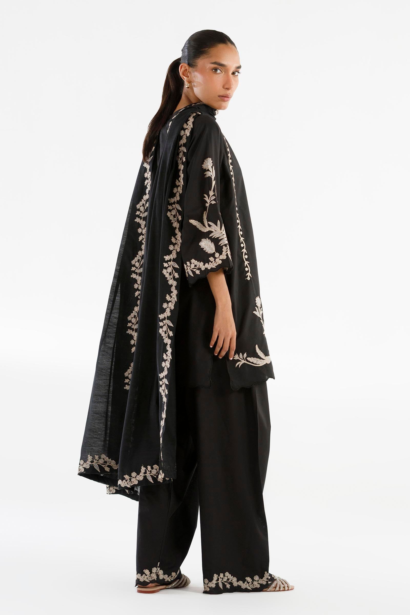 Stitched Embroidered Lawn Suit