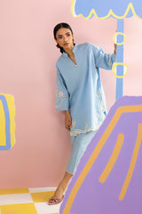 Stitched Embroidered Lawn Shirt+ Culotte