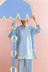 Stitched Embroidered Lawn Shirt+ Culotte