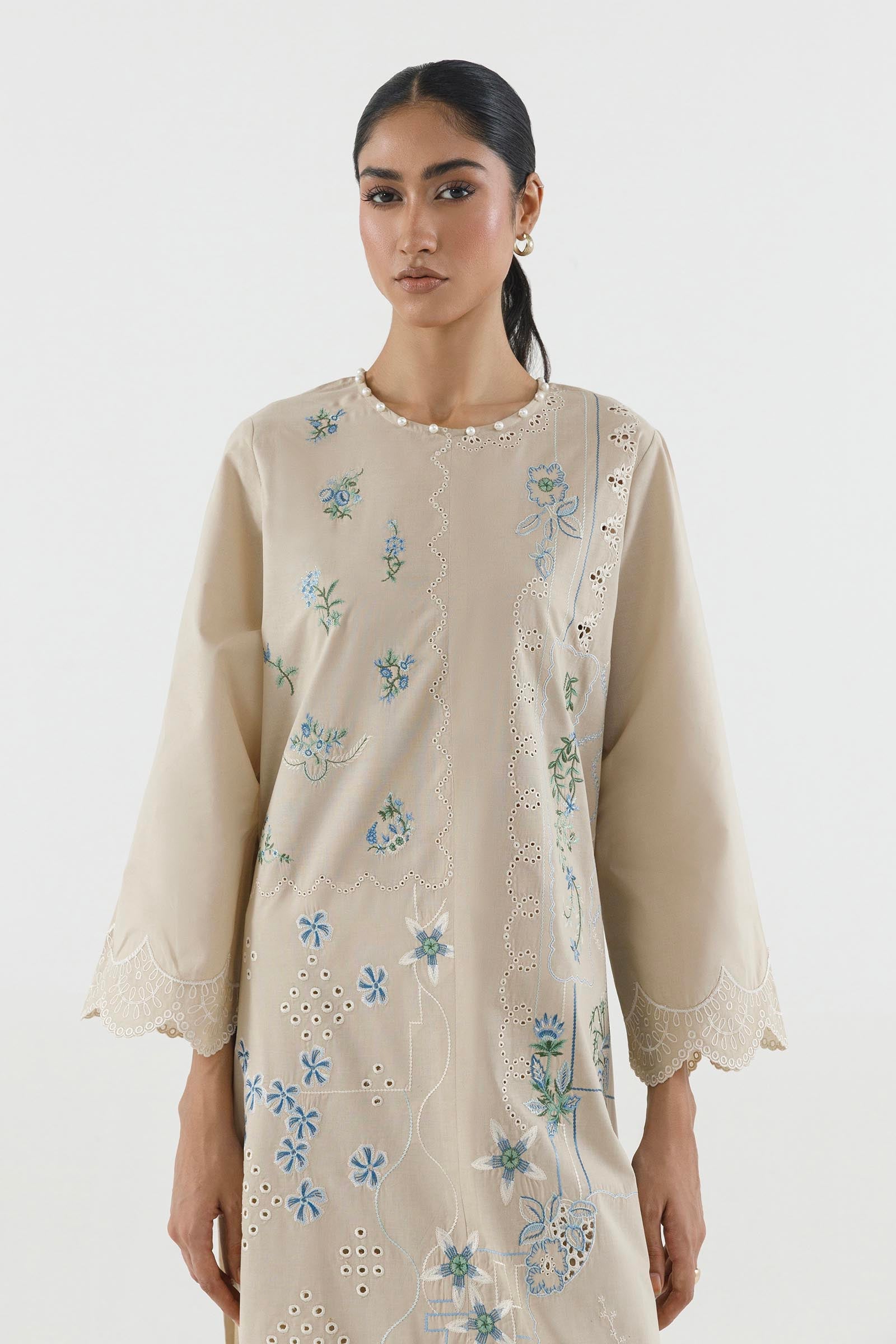 Stitched Embroidered Lawn Suit
