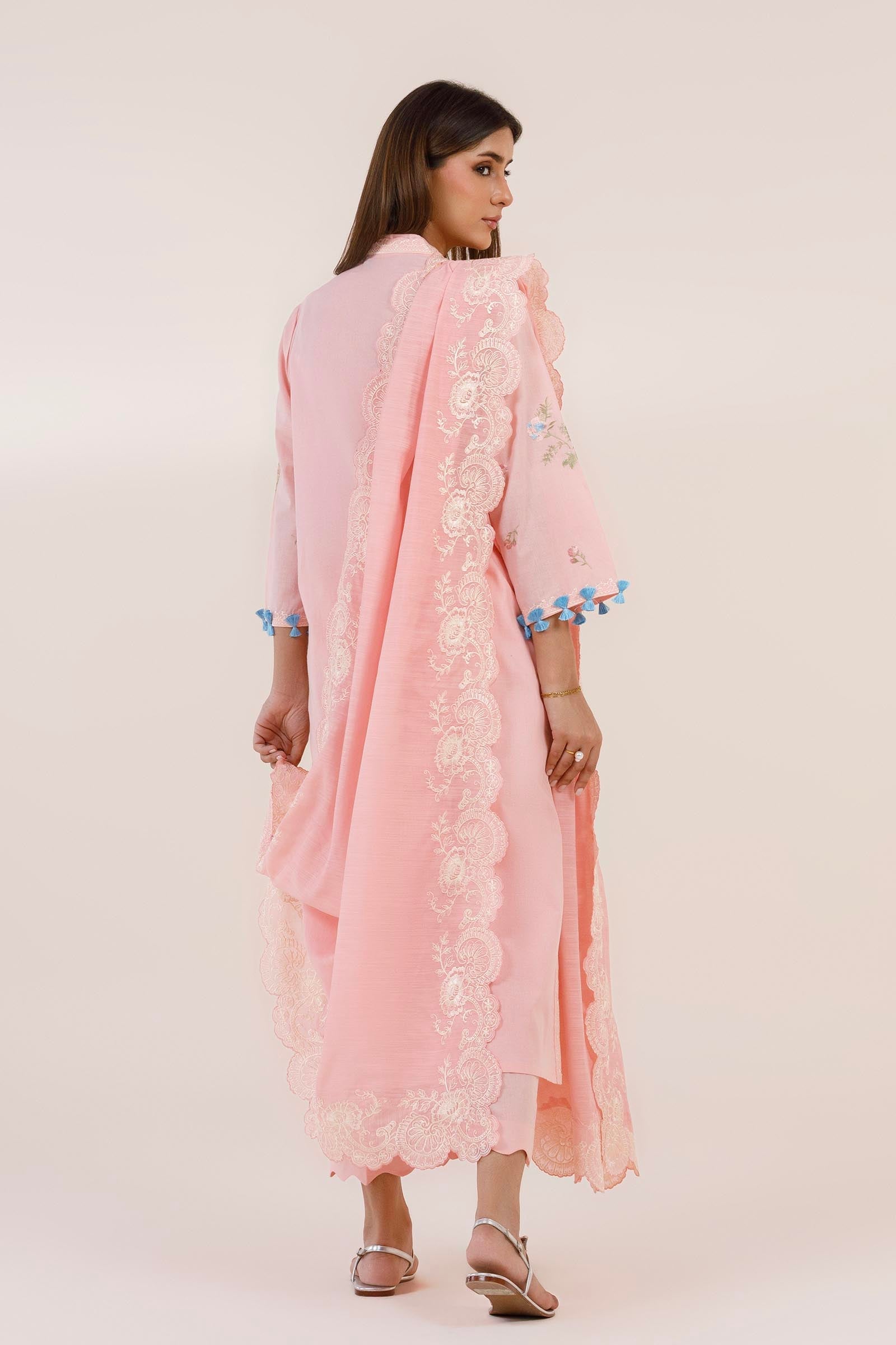 Stitched Embroidered Lawn Shirt + Culotte