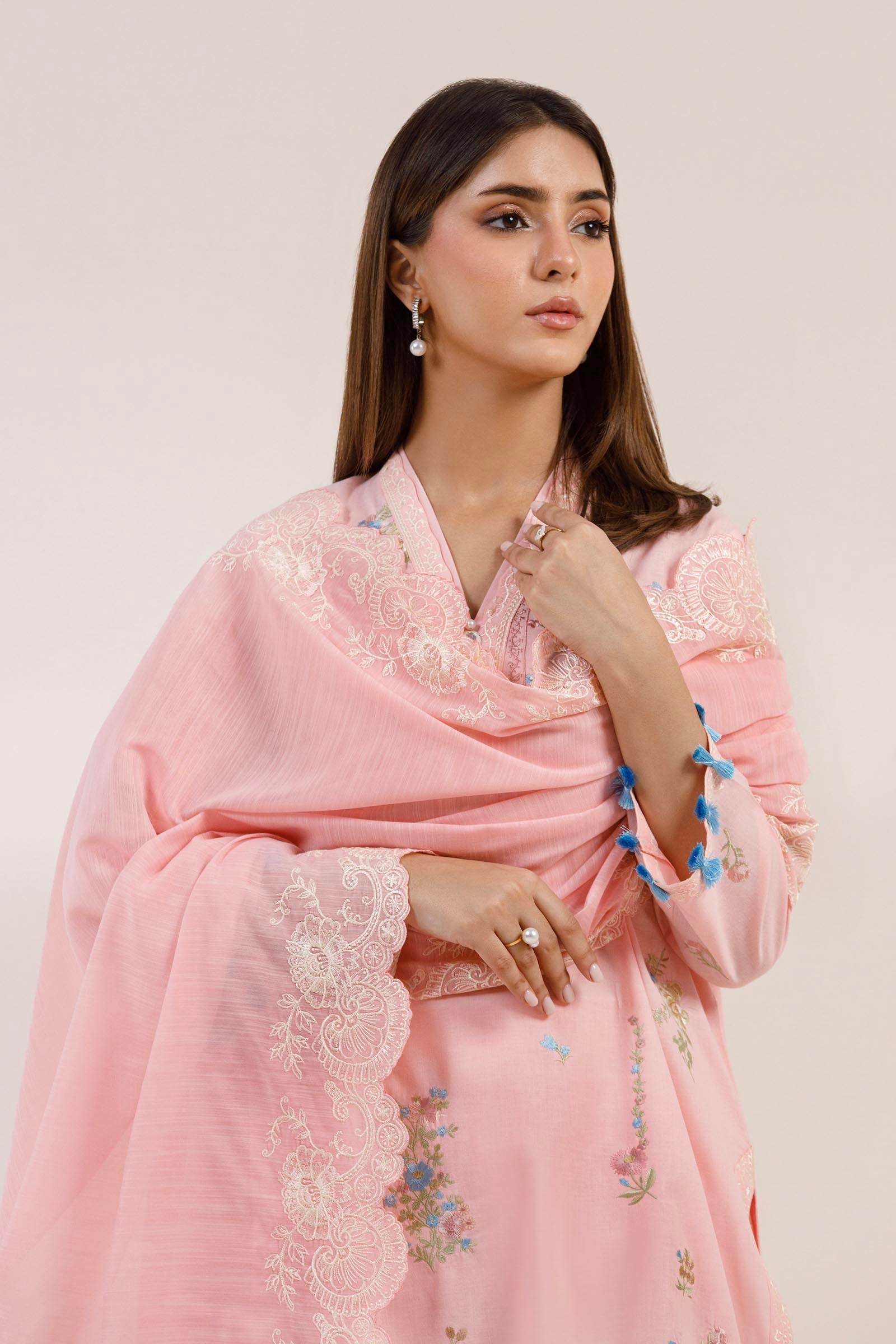 Stitched Embroidered Lawn Shirt + Culotte