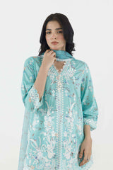 Stitched Embroidered Lawn Suit