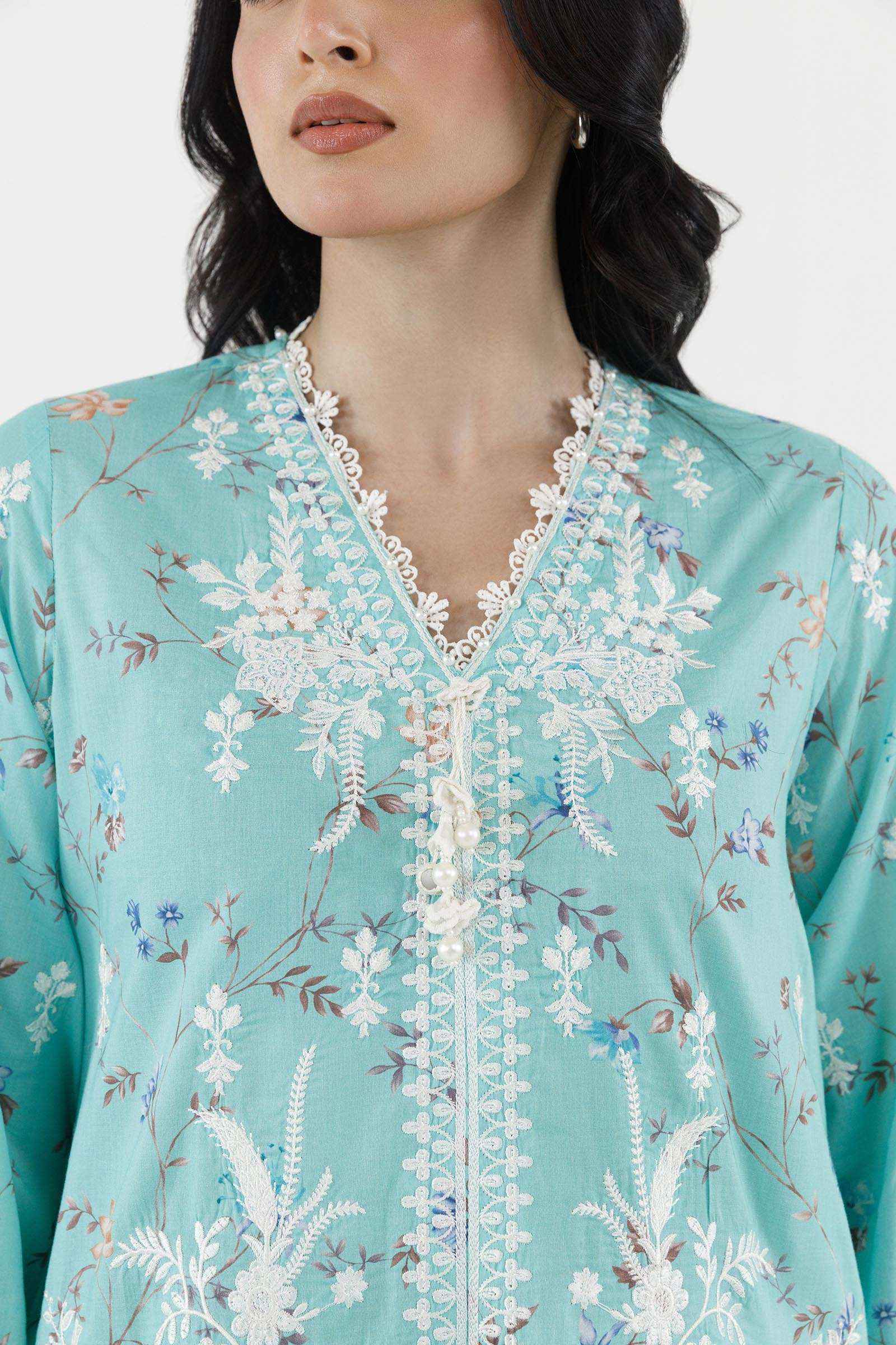 Stitched Embroidered Lawn Suit