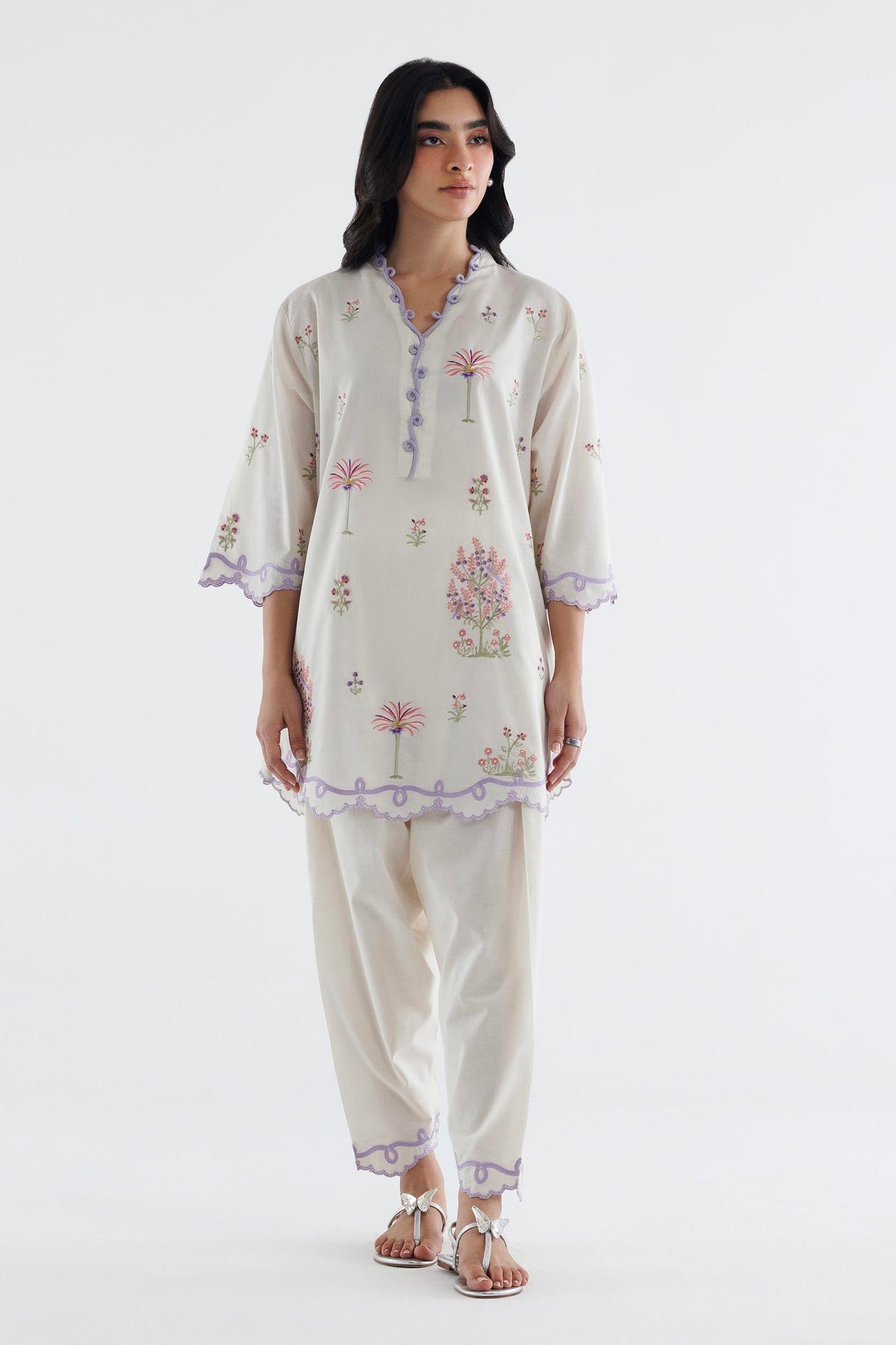 Stitched Embroidered Lawn Shirt+ Shalwar