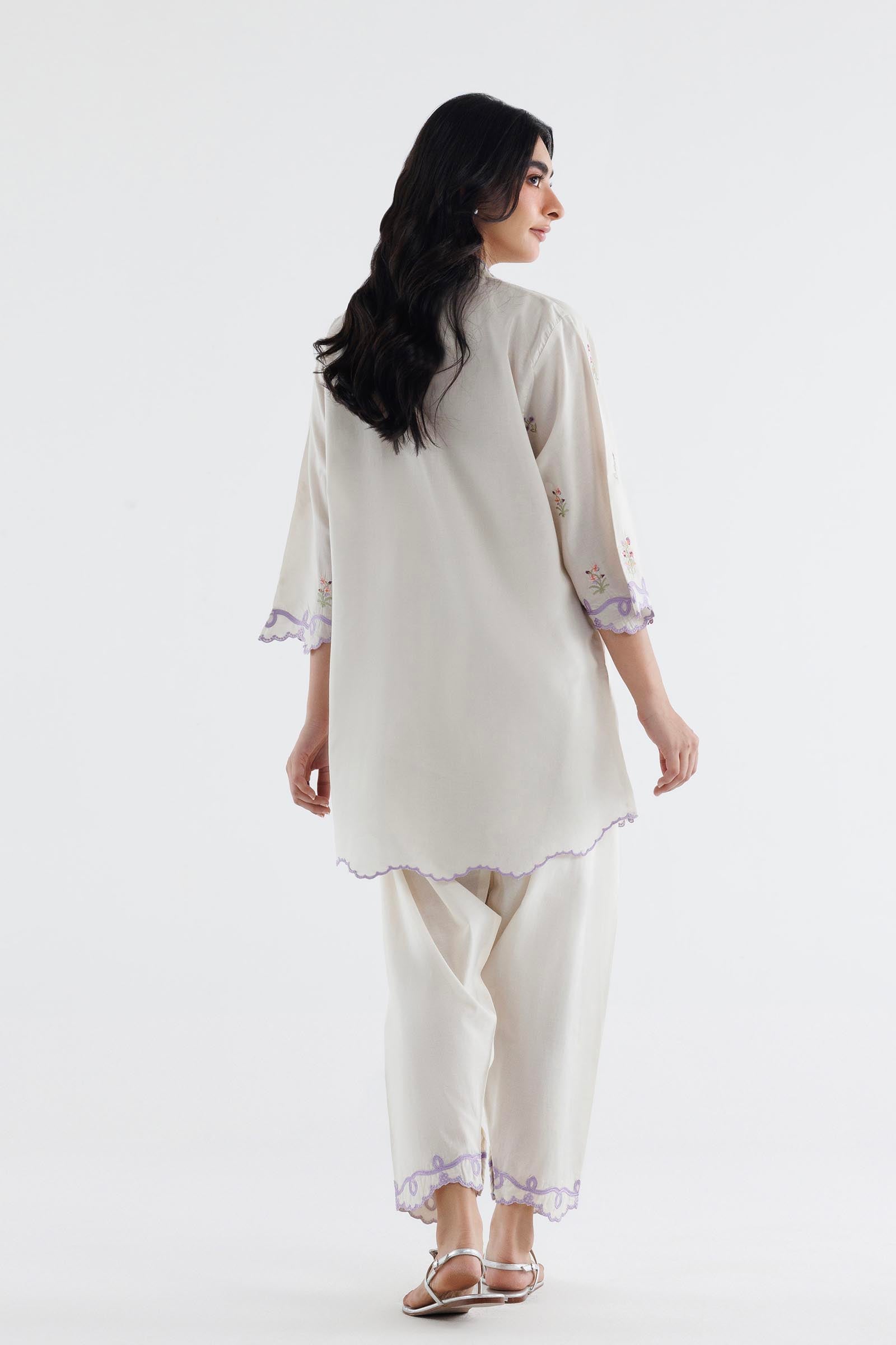 Stitched Embroidered Lawn Shirt+ Shalwar