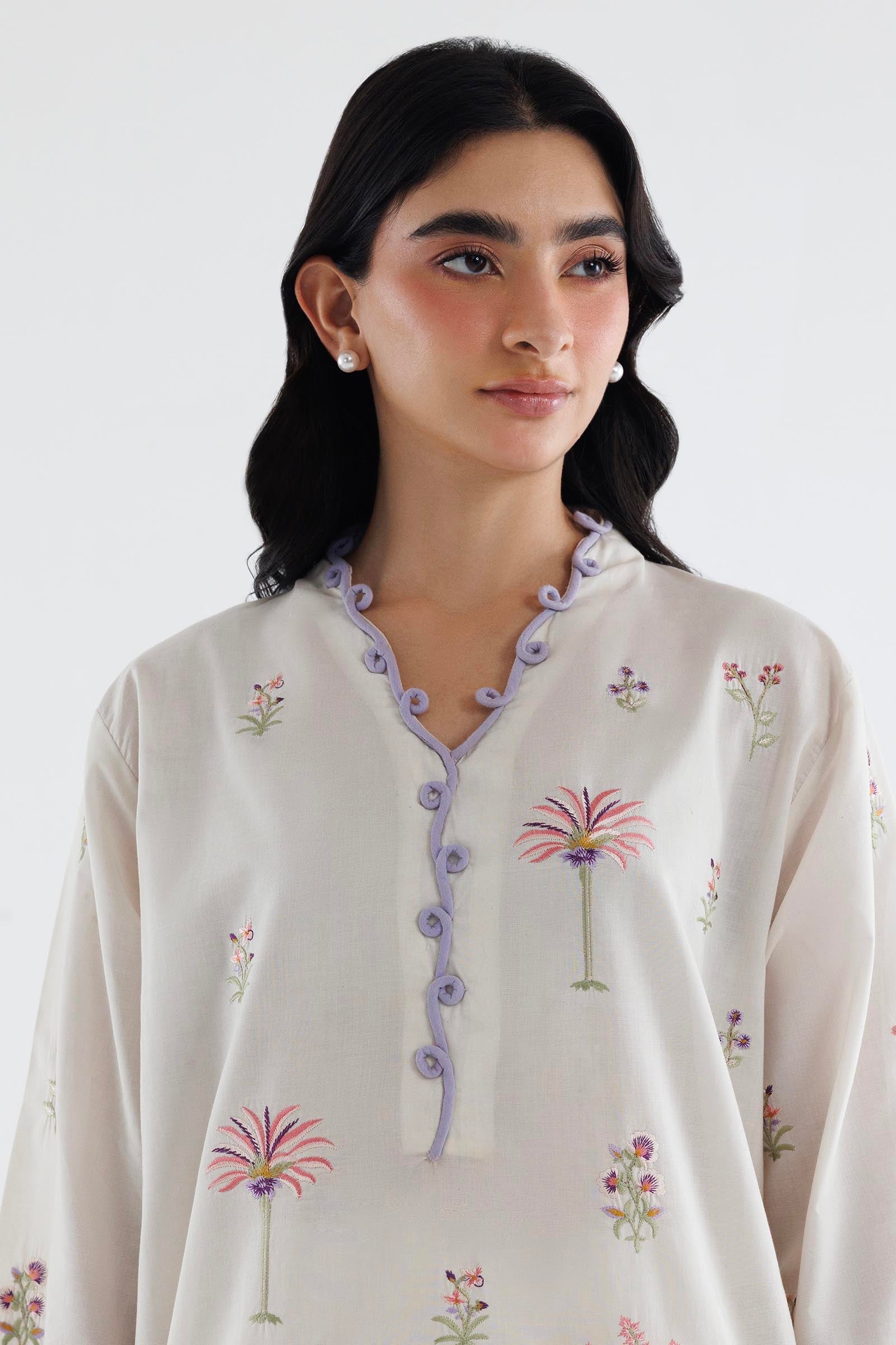 Stitched Embroidered Lawn Shirt+ Shalwar