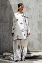 Stitched Embroidered Lawn Shirt+Farshi Shalwar