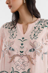 Stitched Embroidered Raw Silk Suit