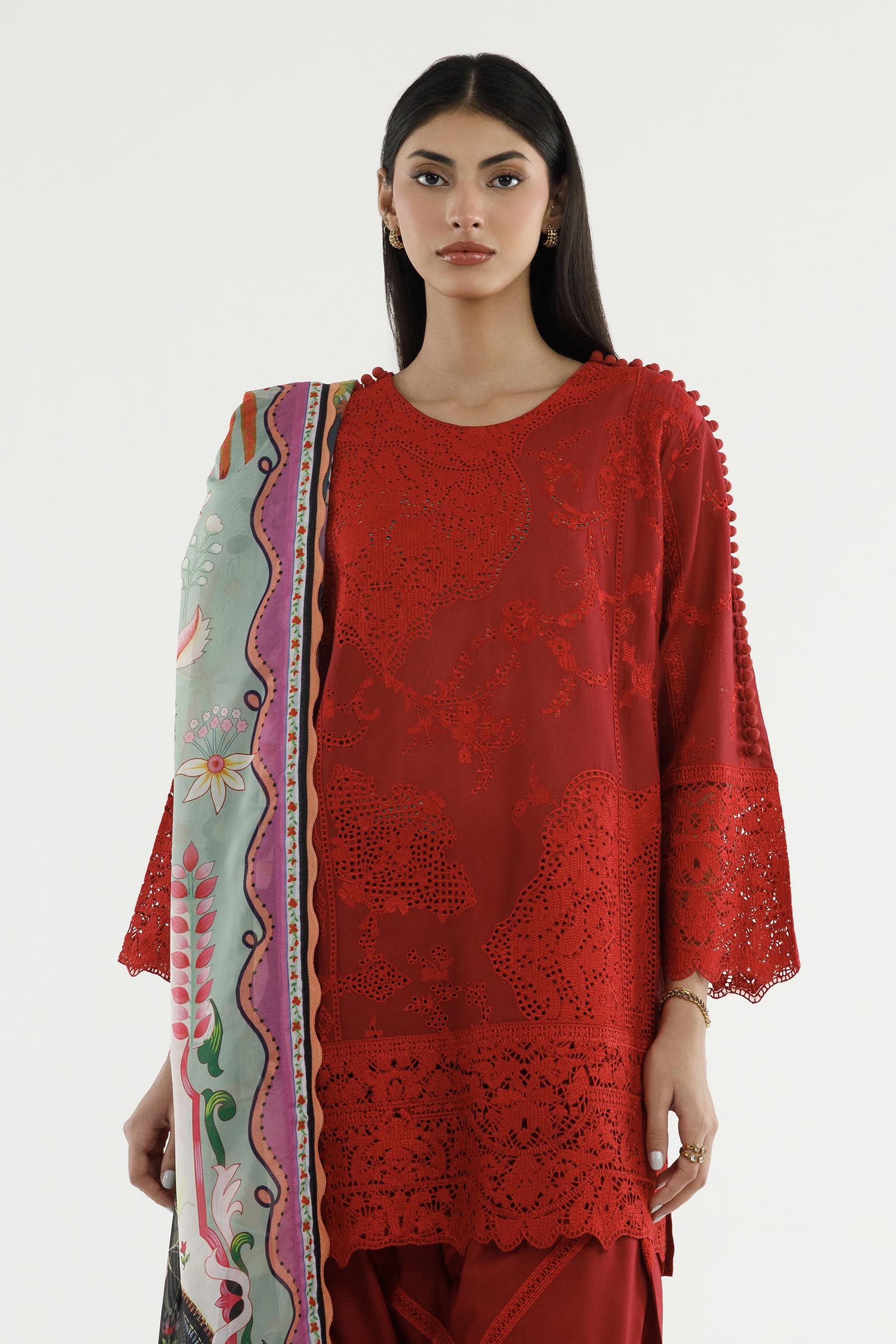 Stitched Embroidered Lawn Suit