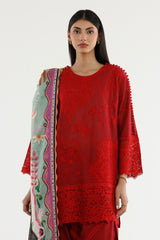 Stitched Embroidered Lawn Suit