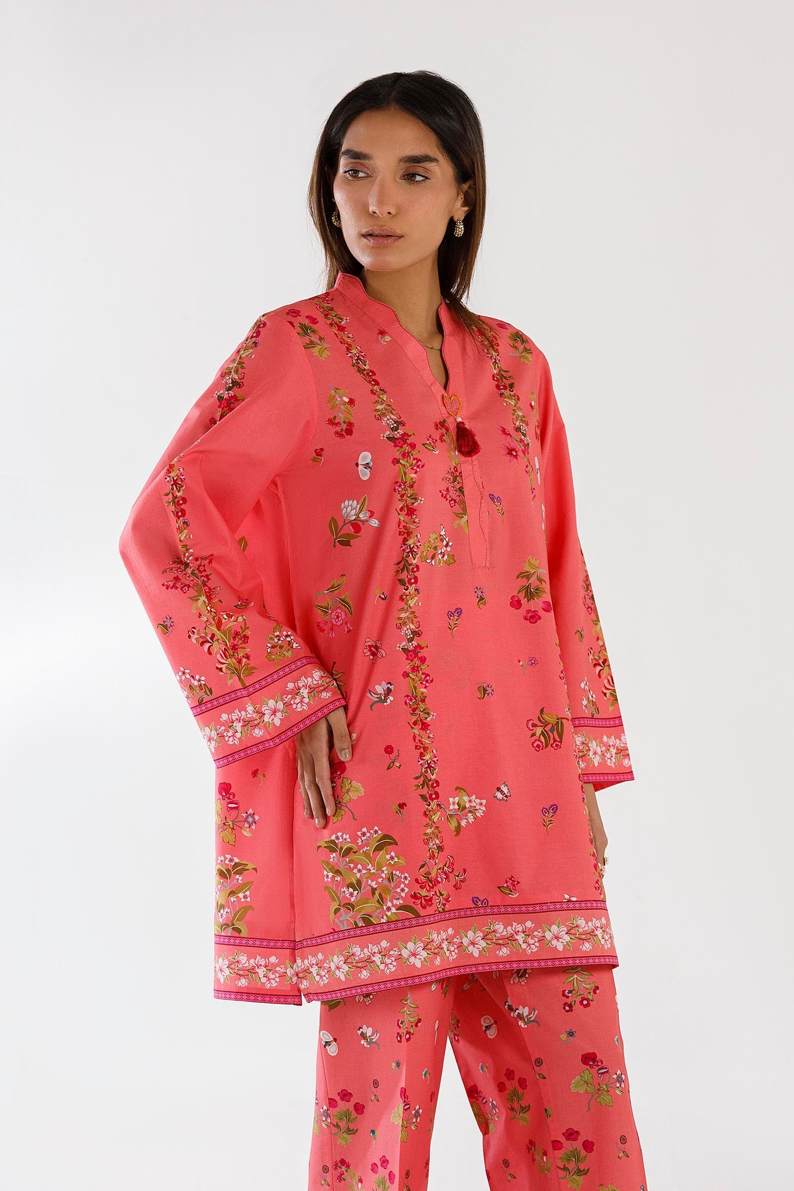 Stitched Printed Lawn Shirt+ Culotte