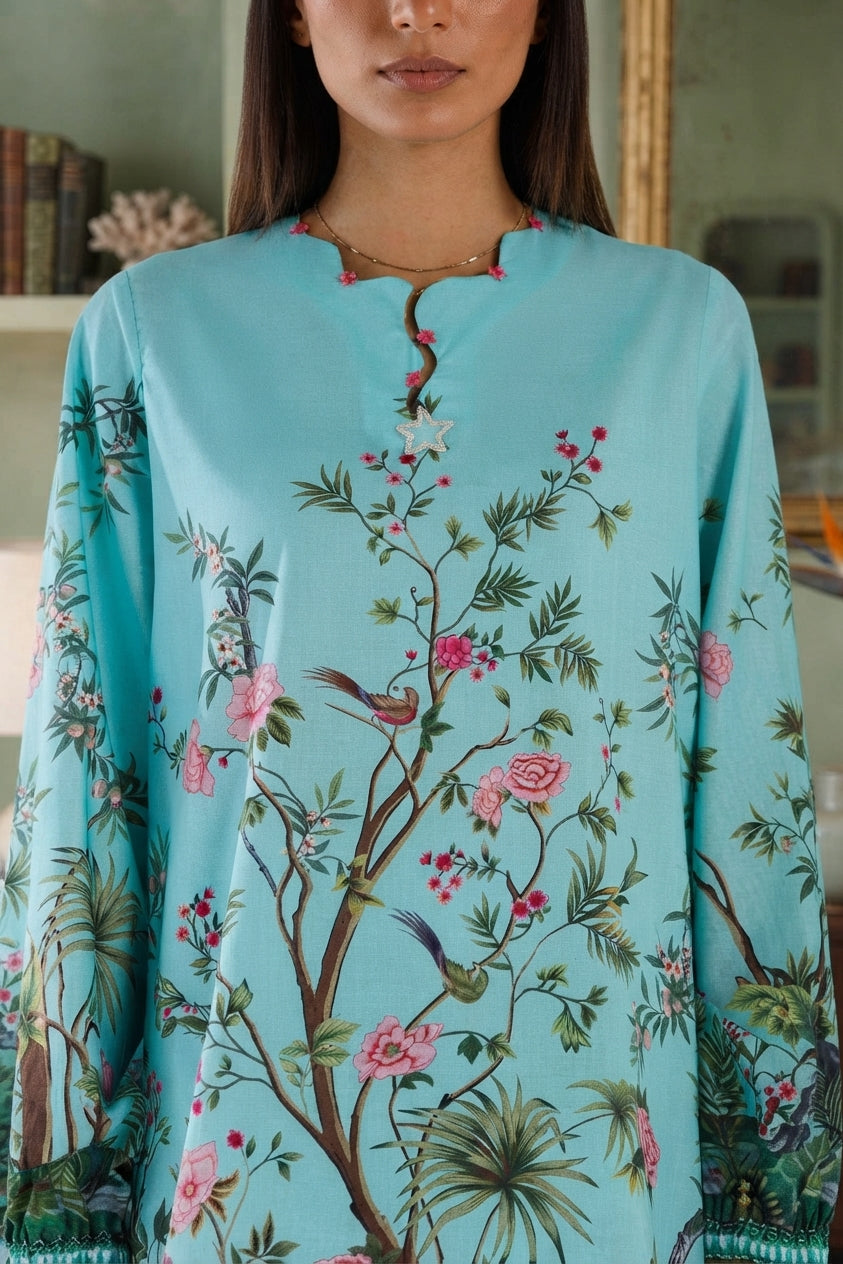 Stitched Printed Lawn Shirt+ Shalwar