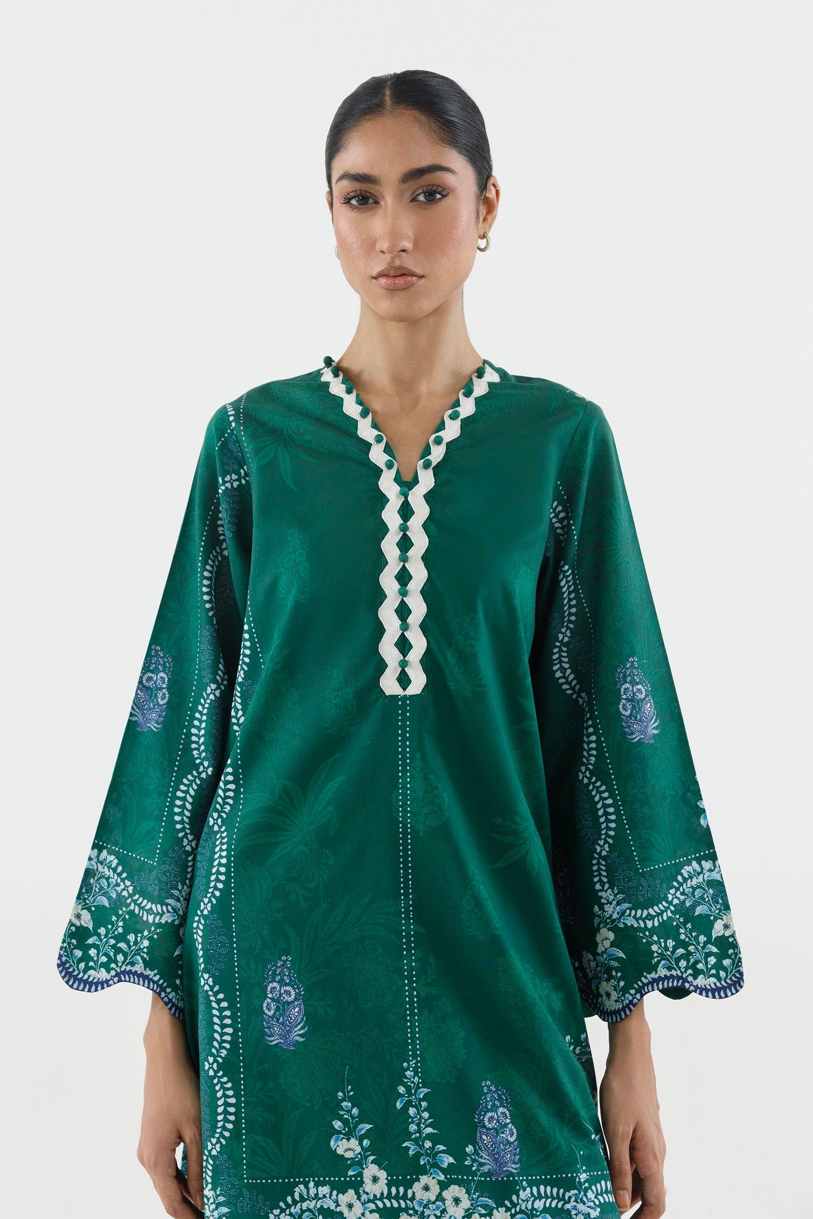 Stitched Printed Lawn Shirt+ Culotte