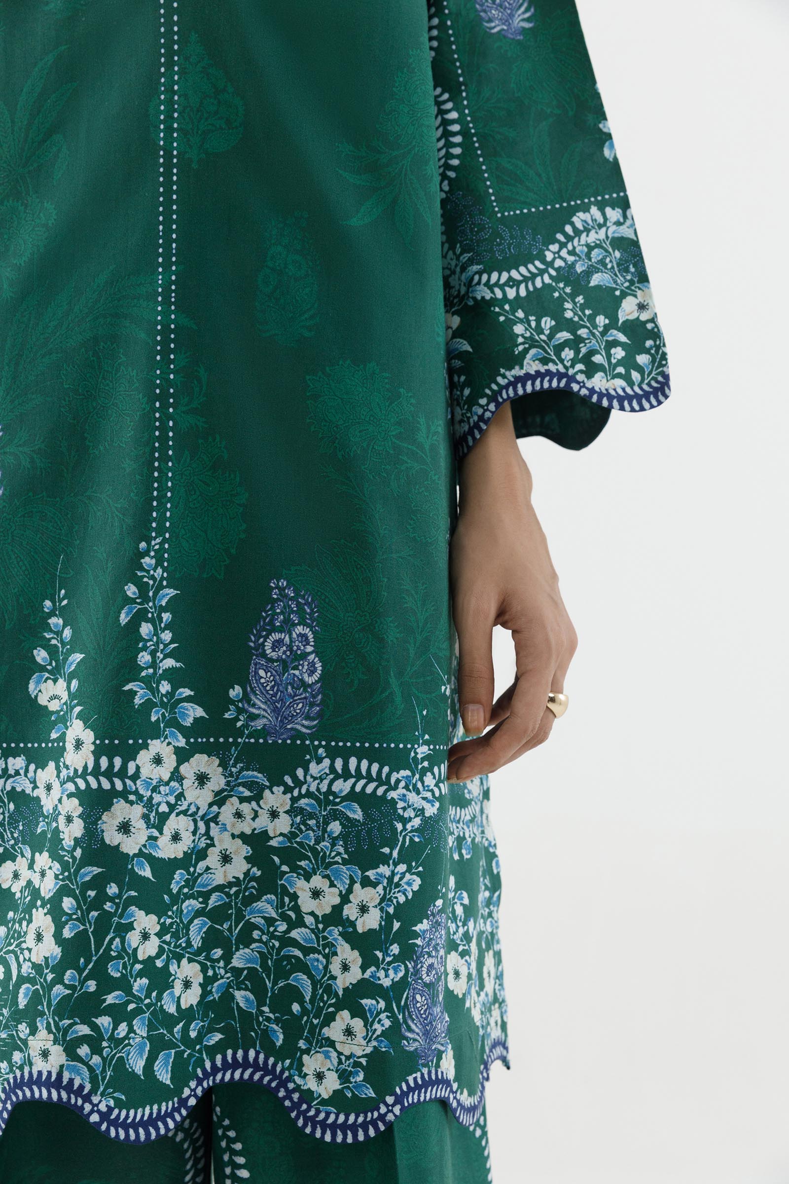 Stitched Printed Lawn Shirt+ Culotte
