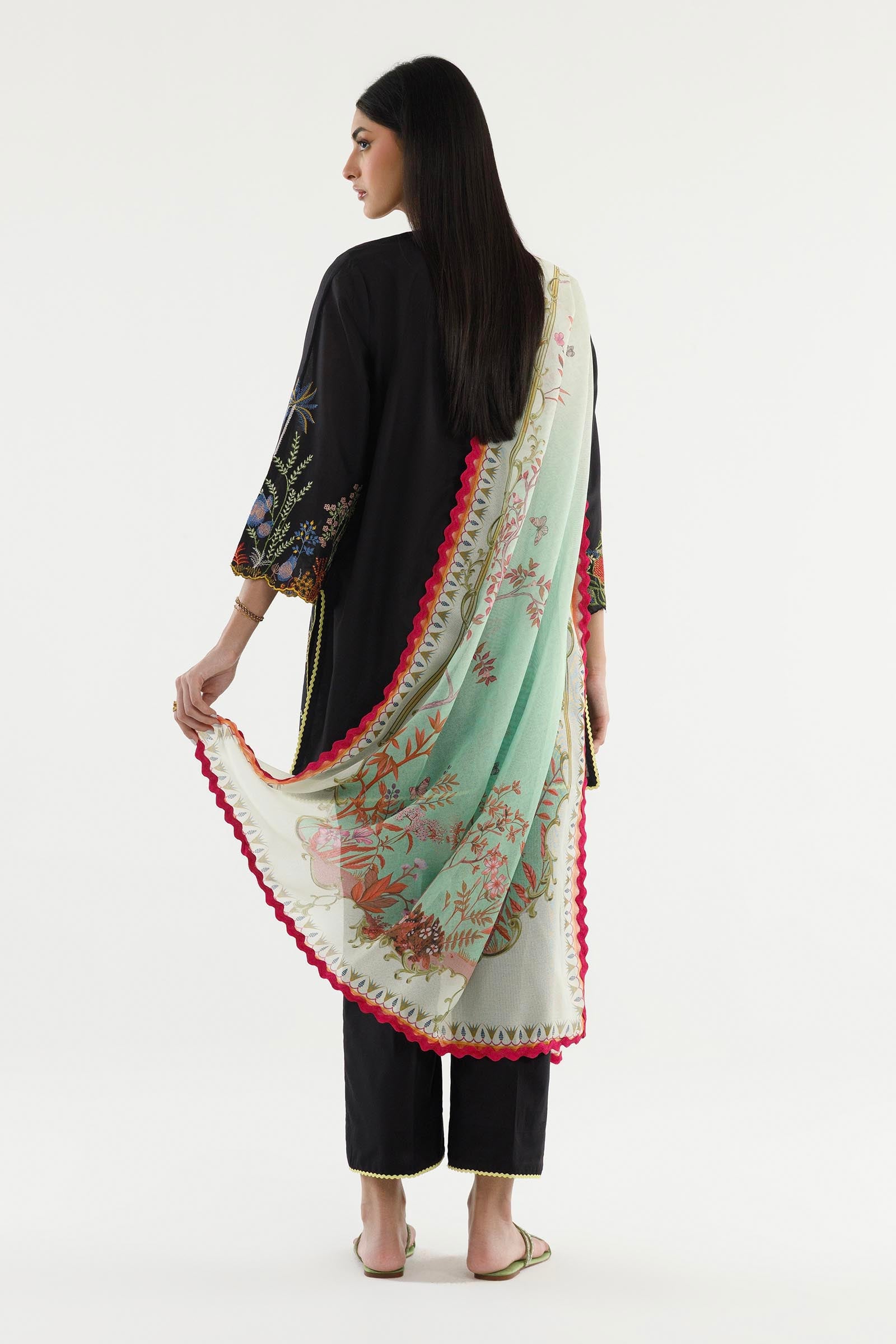 Stitched Embroidered Lawn Suit