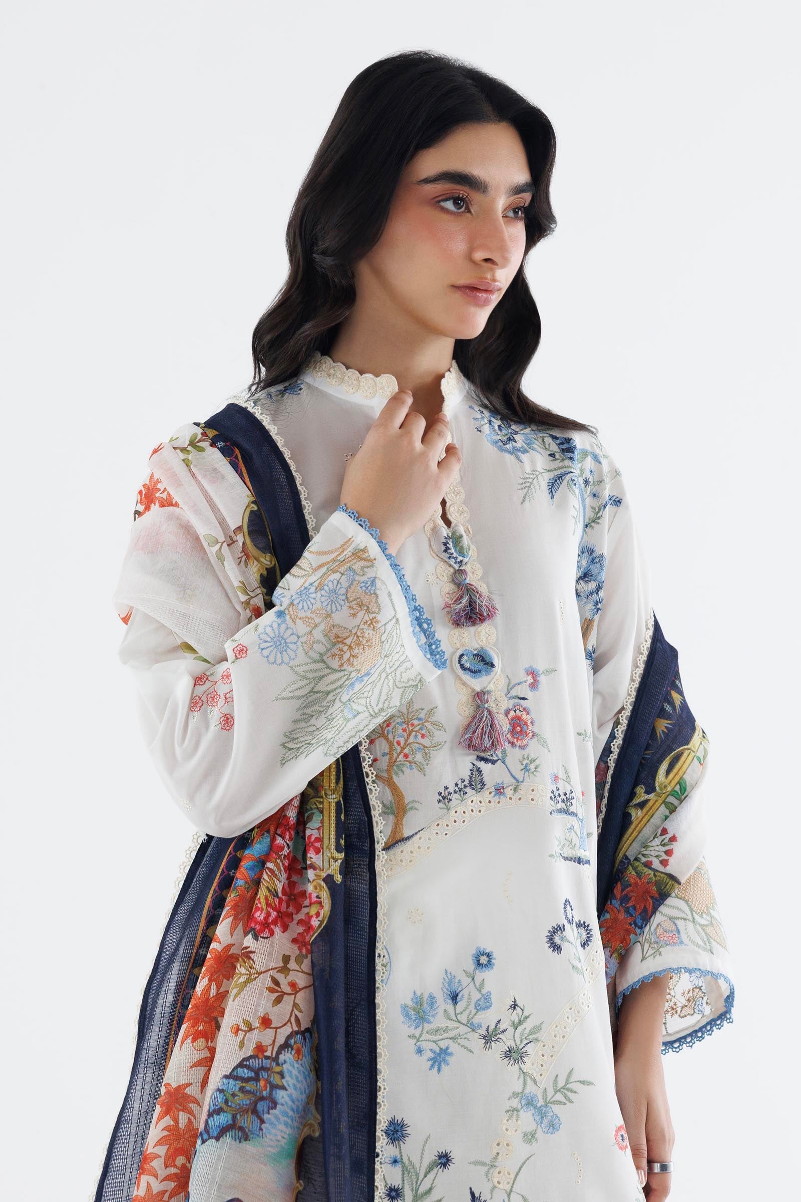 Stitched Embroidered Cambric Suit