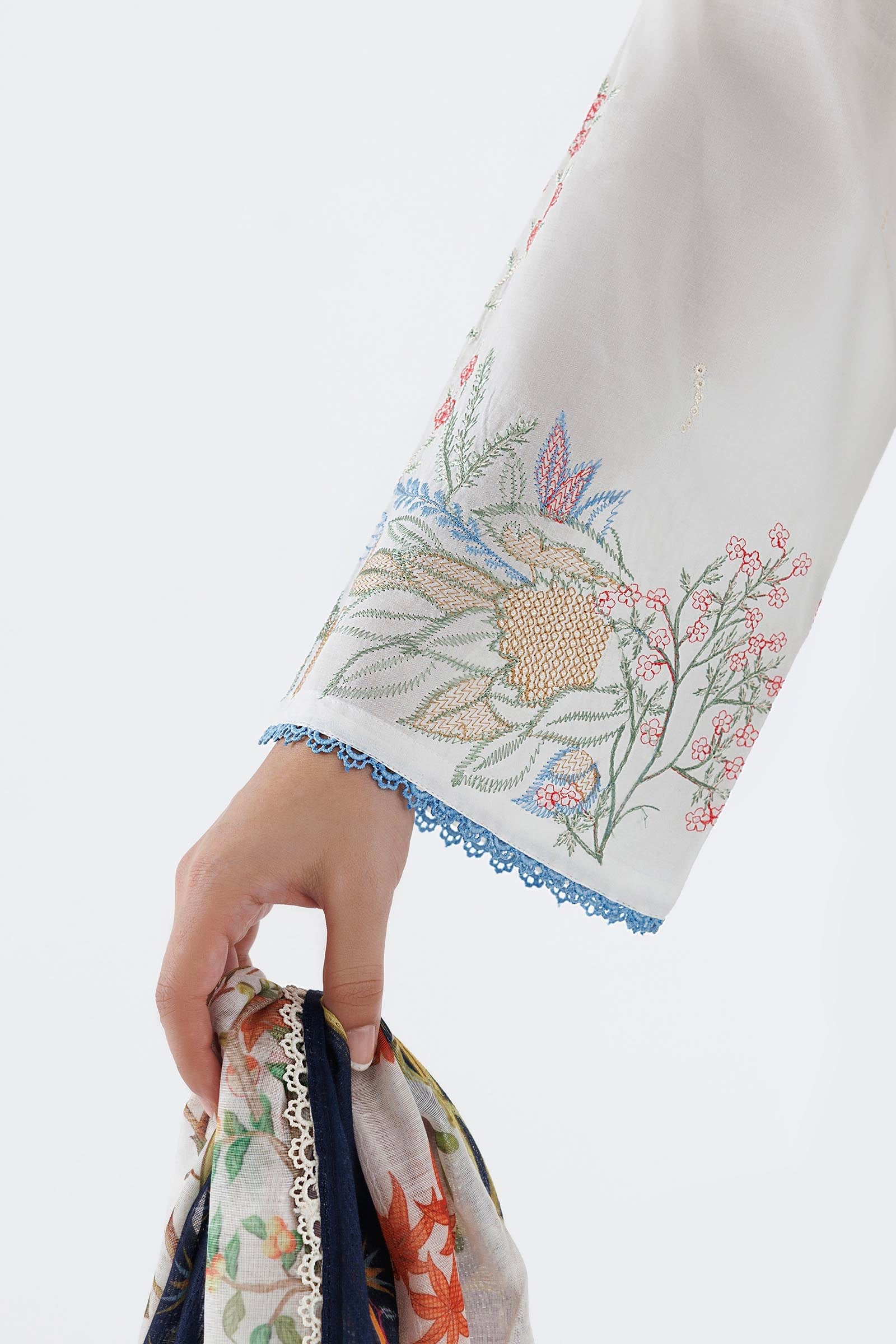 Stitched Embroidered Cambric Suit