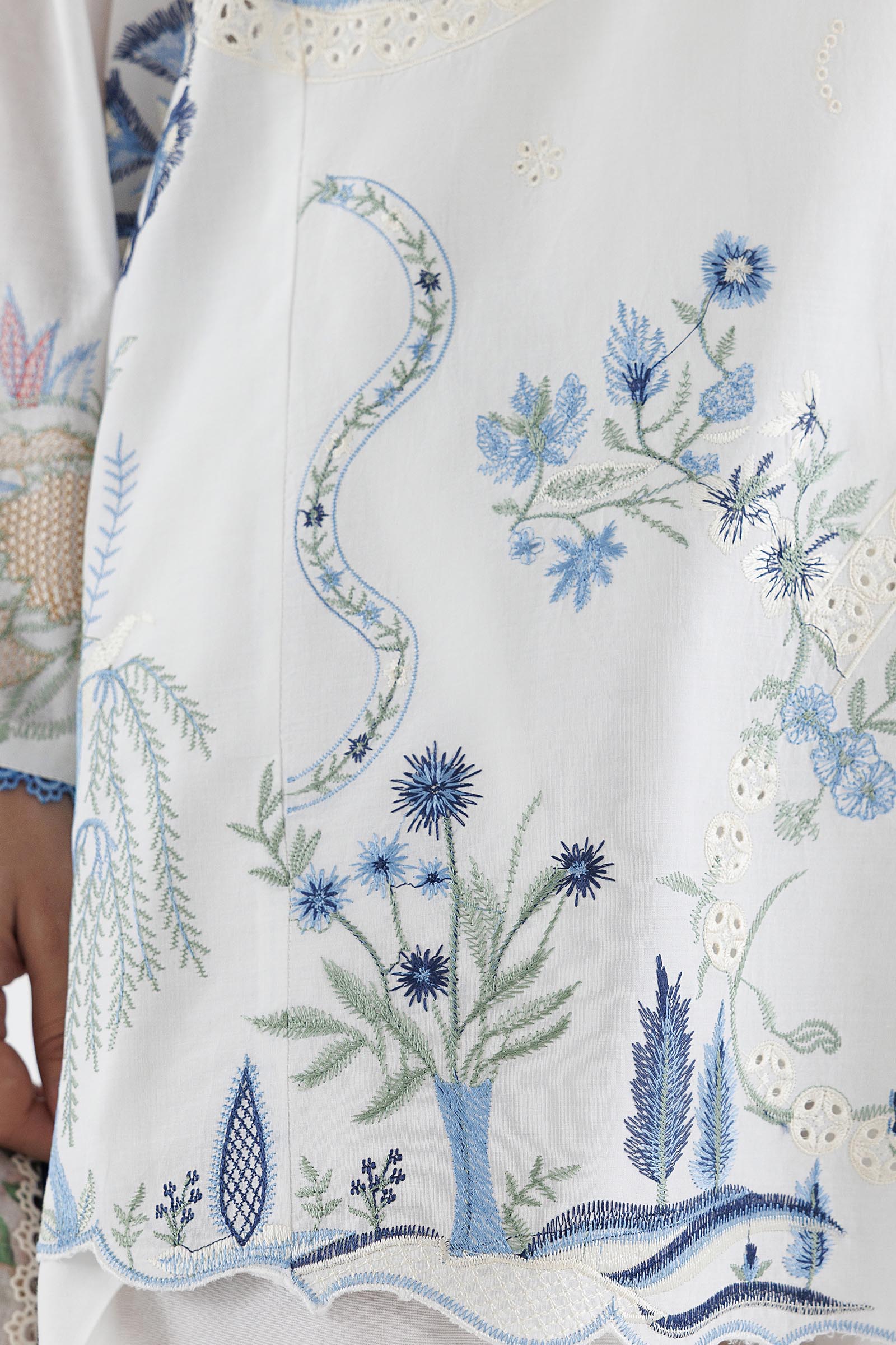 Stitched Embroidered Cambric Suit